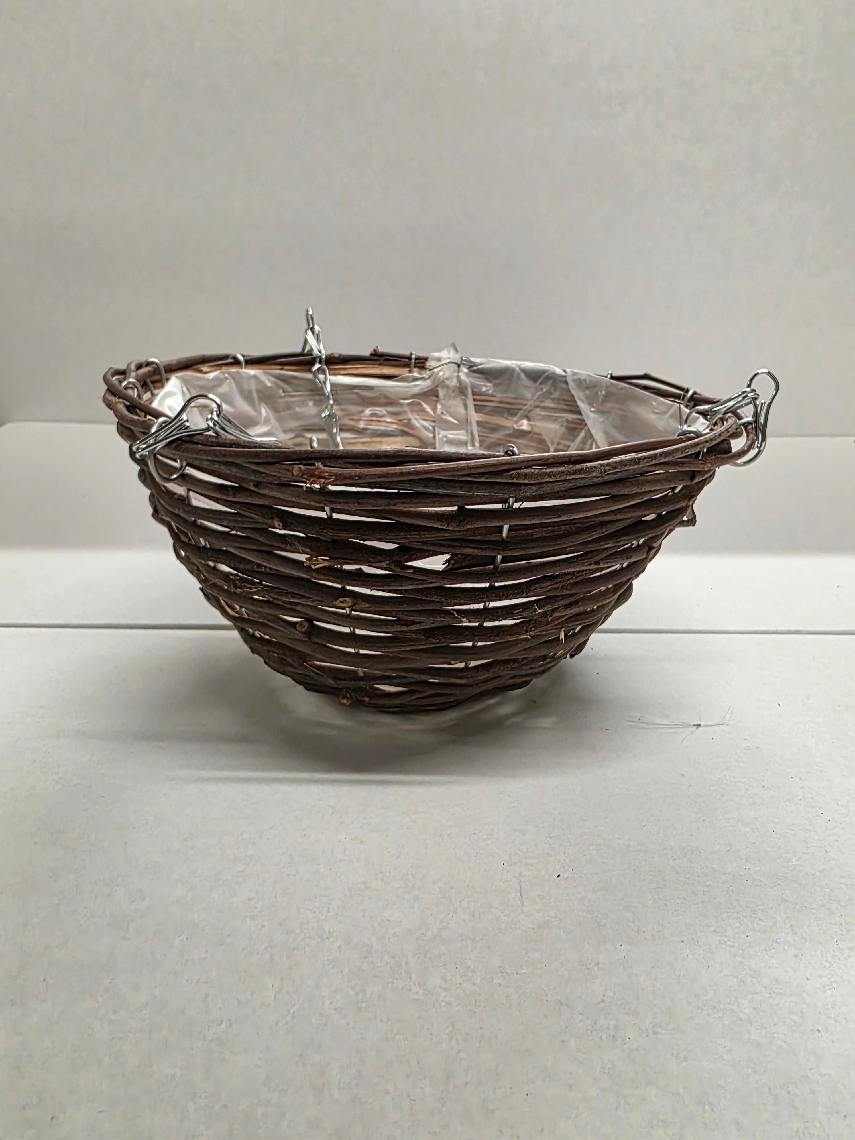 Hanging Basket Black Rattan 10 Inch (PACK OF 2)