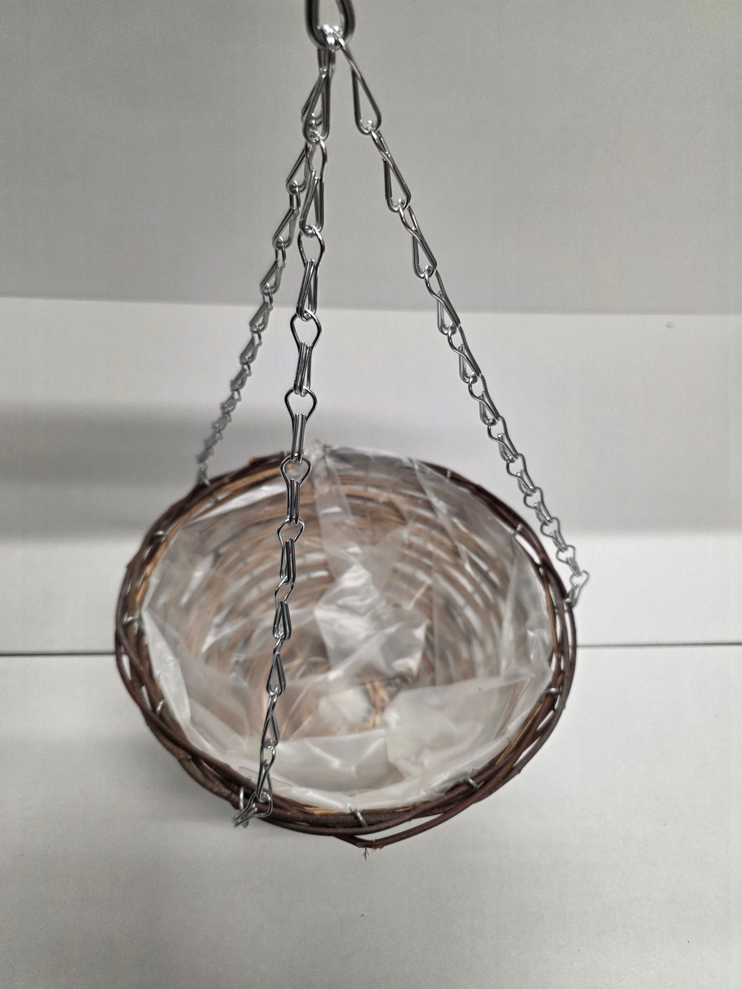 Hanging Basket Black Rattan 10 Inch (PACK OF 2)