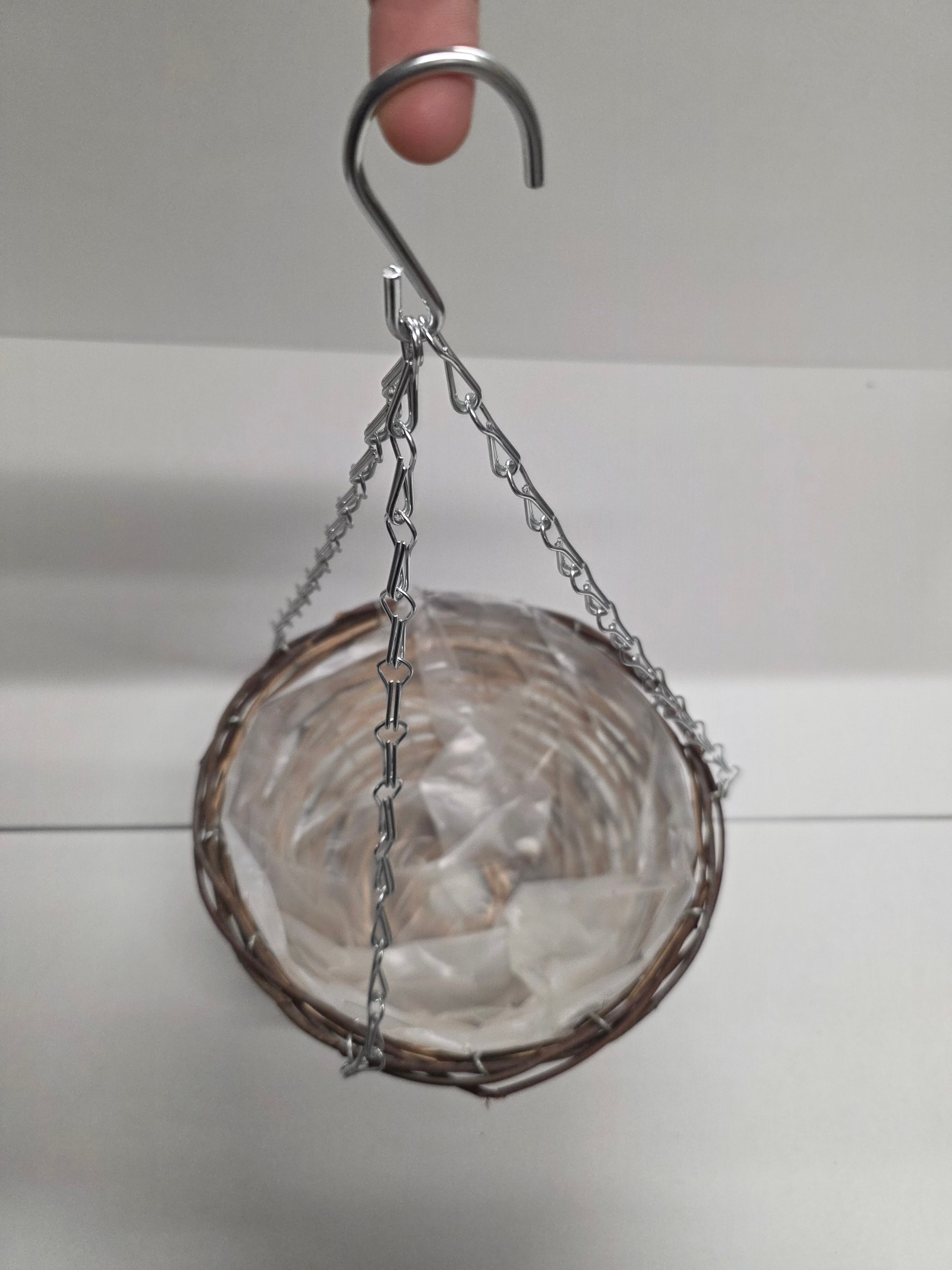 Hanging Basket Black Rattan 10 Inch (PACK OF 2)