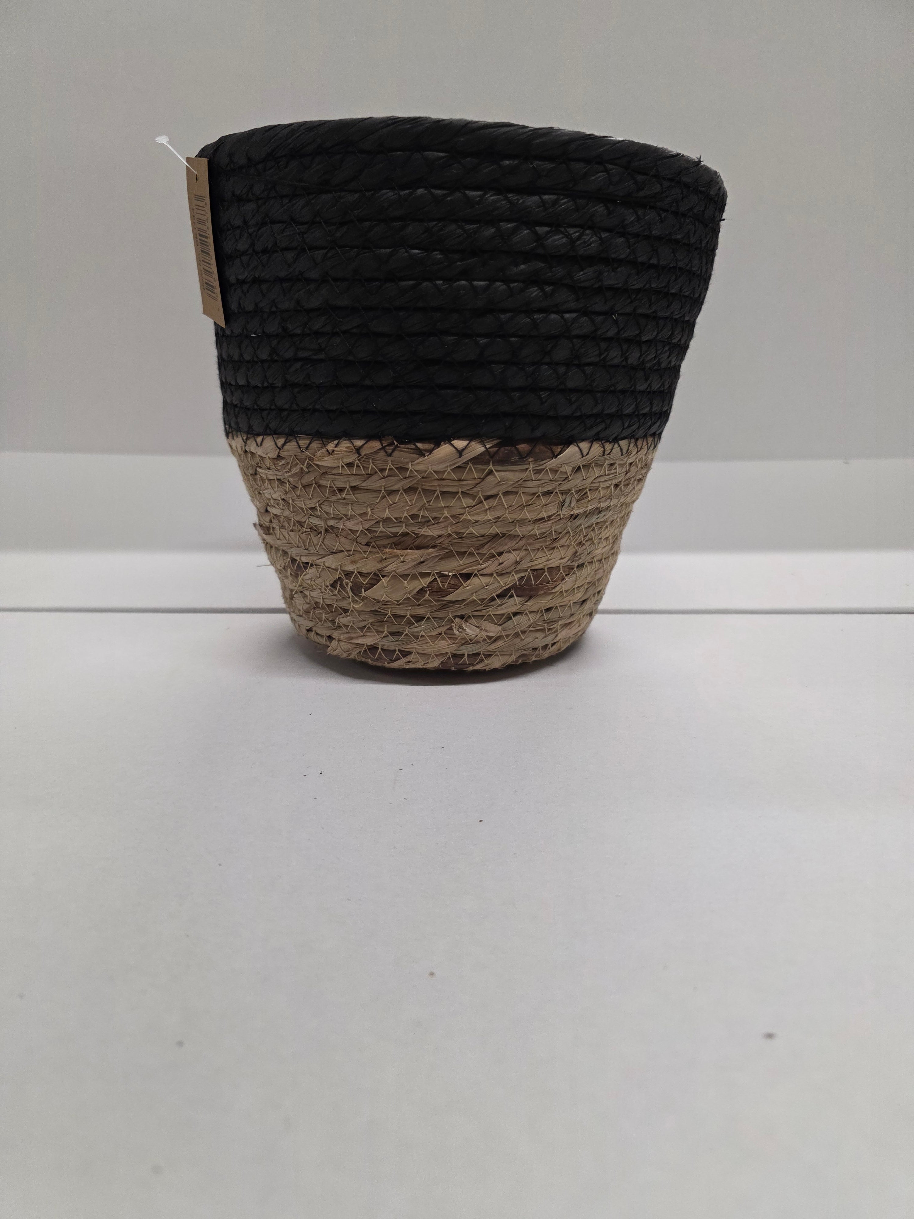 Seagrass Pot Black 19cm (PACK OF 2)