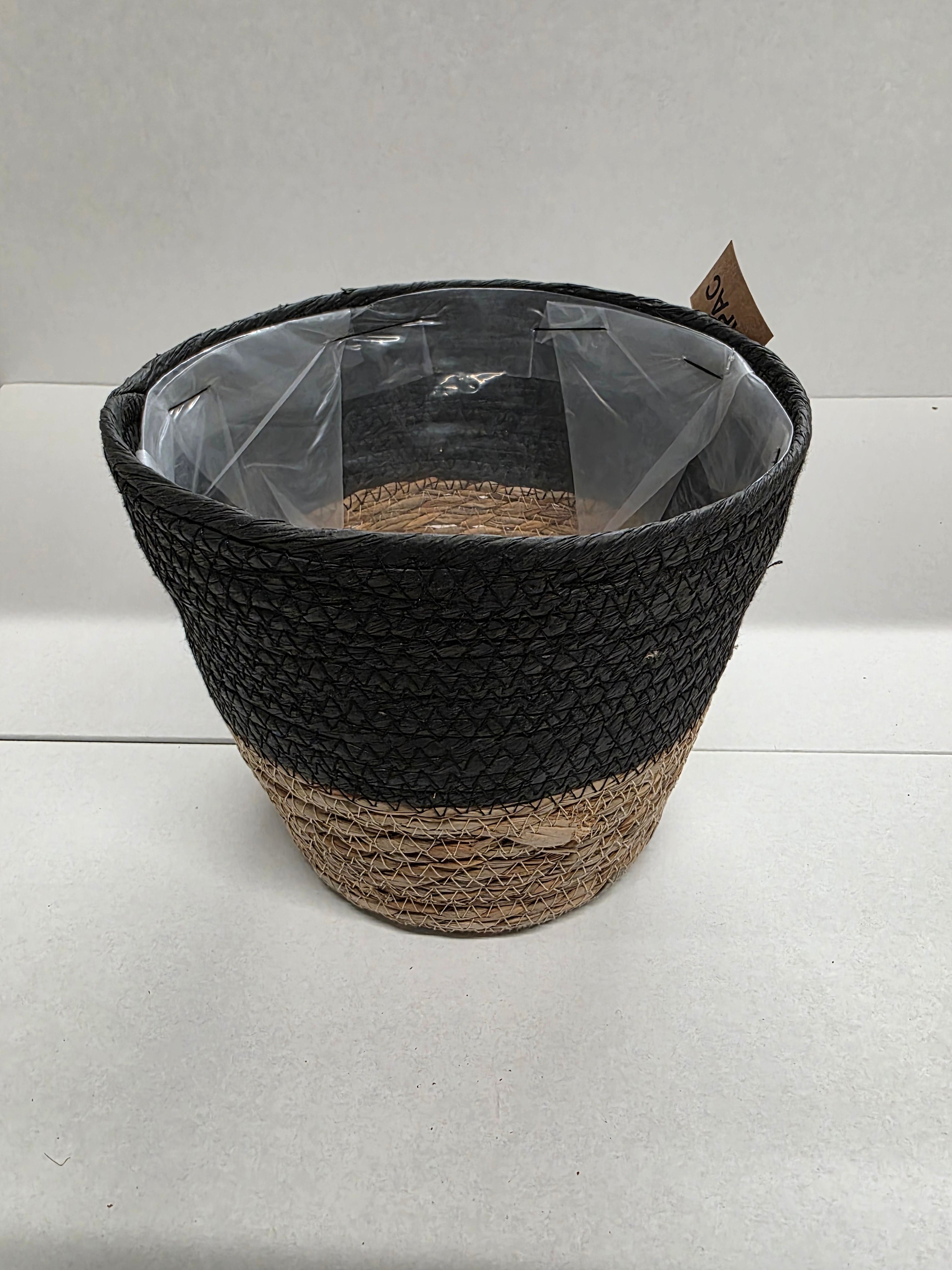 Seagrass Pot Black 23cm (PACK OF 2)