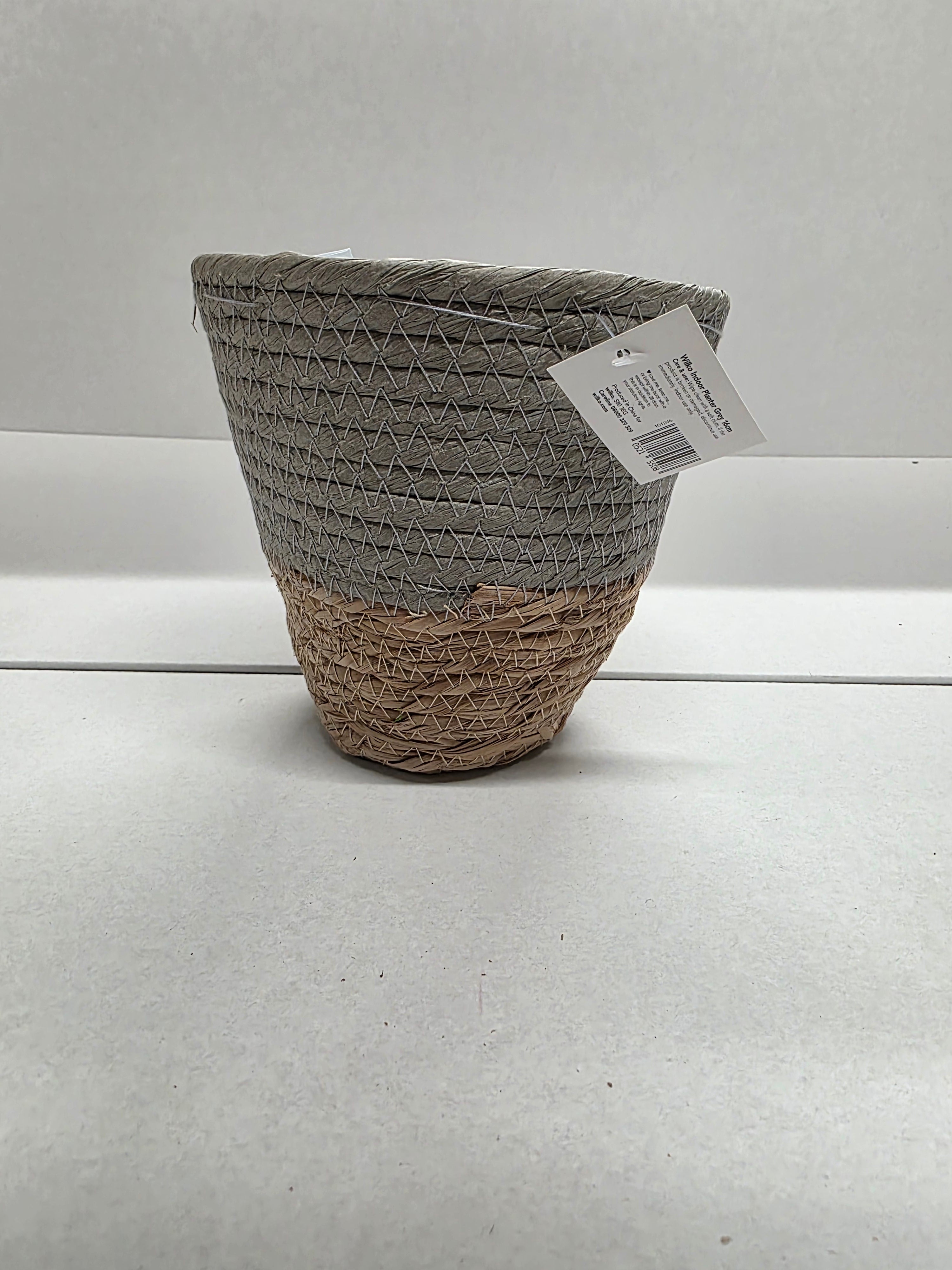 Seagrass Pot Grey 16cm (PACK OF 3)