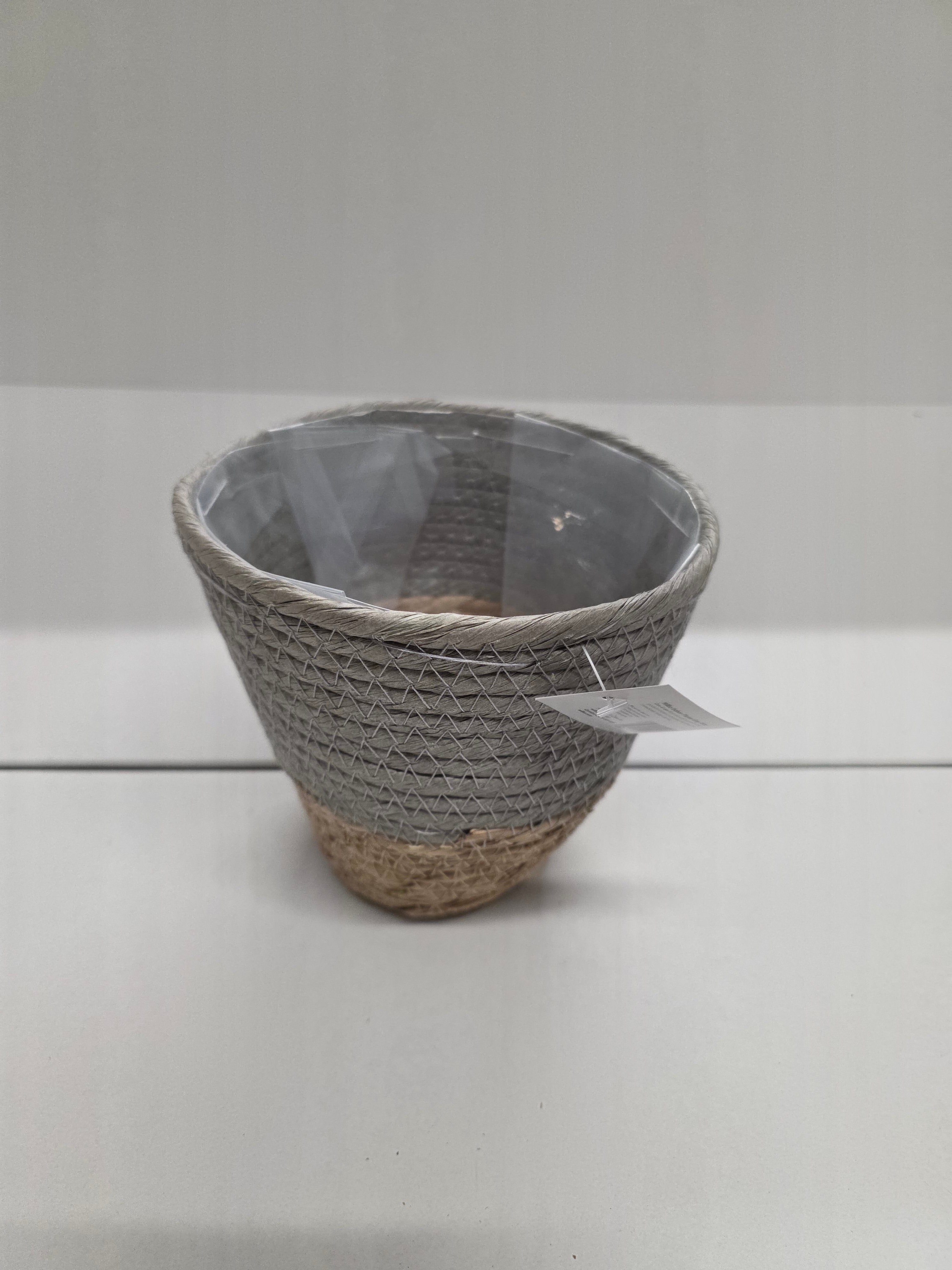 Seagrass Pot Grey 16cm (PACK OF 3)