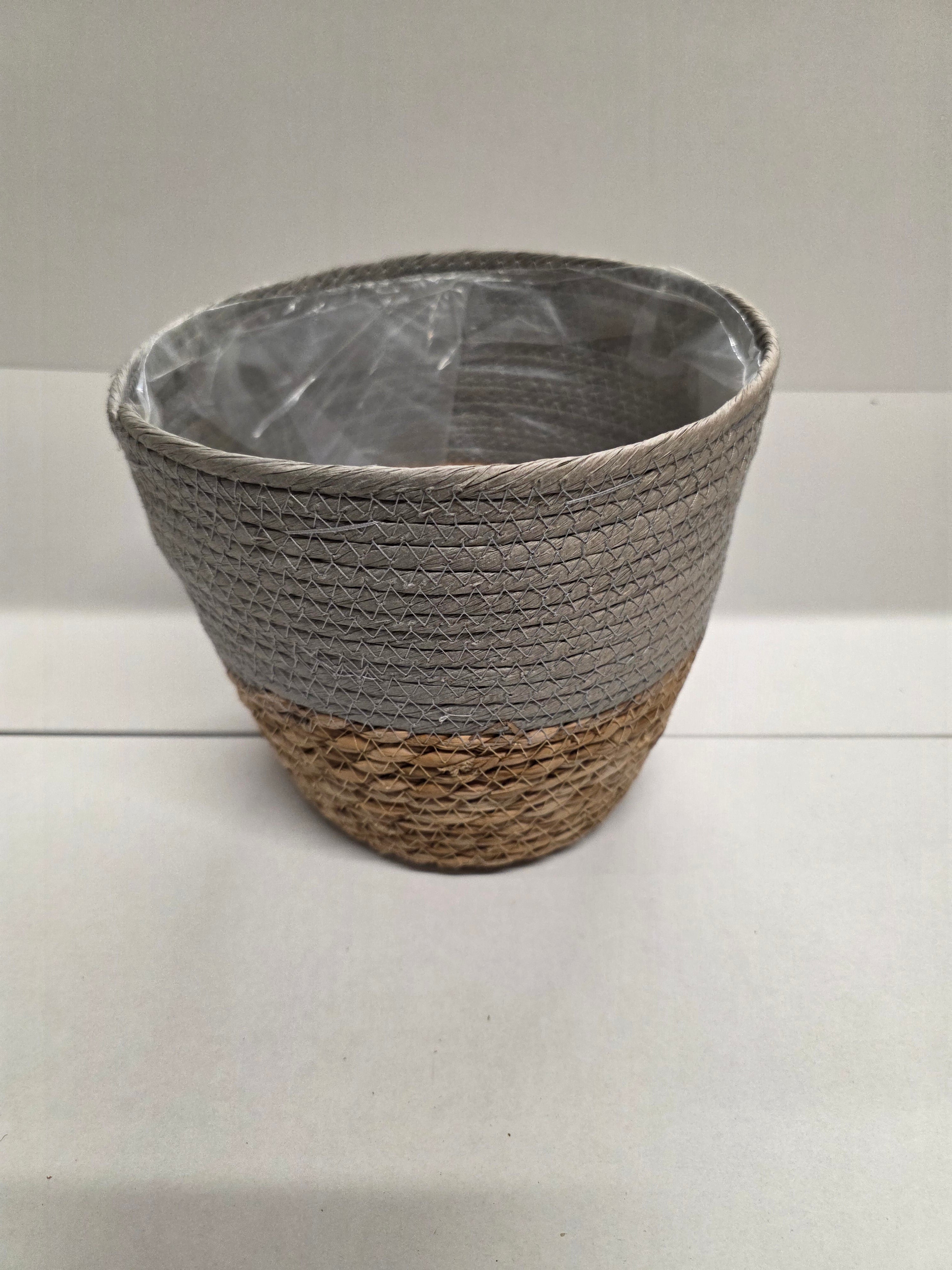 Seagrass Pot Grey 23cm (PACK OF 2)