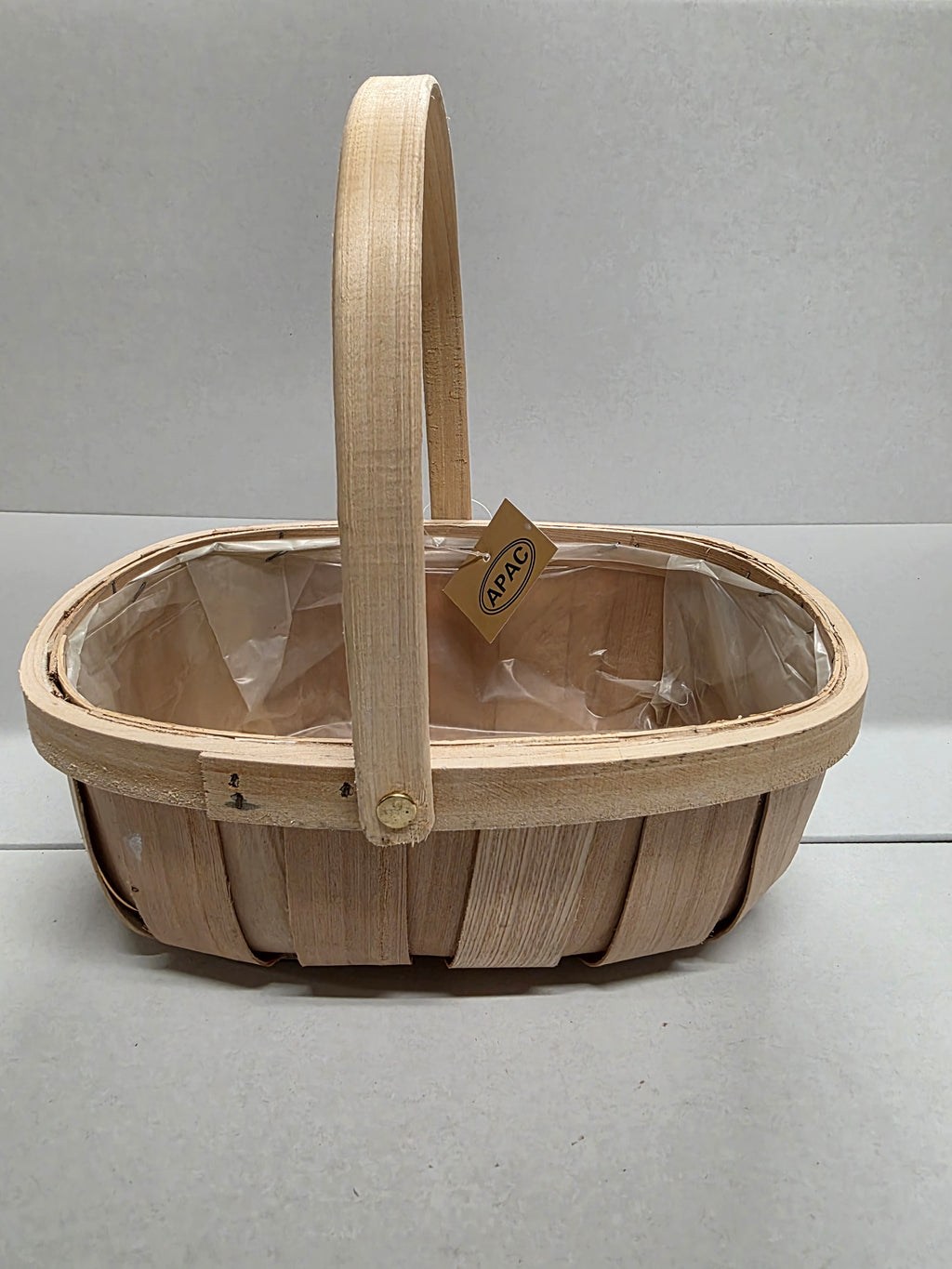 Basket Trug Oval Folding Handle Natural