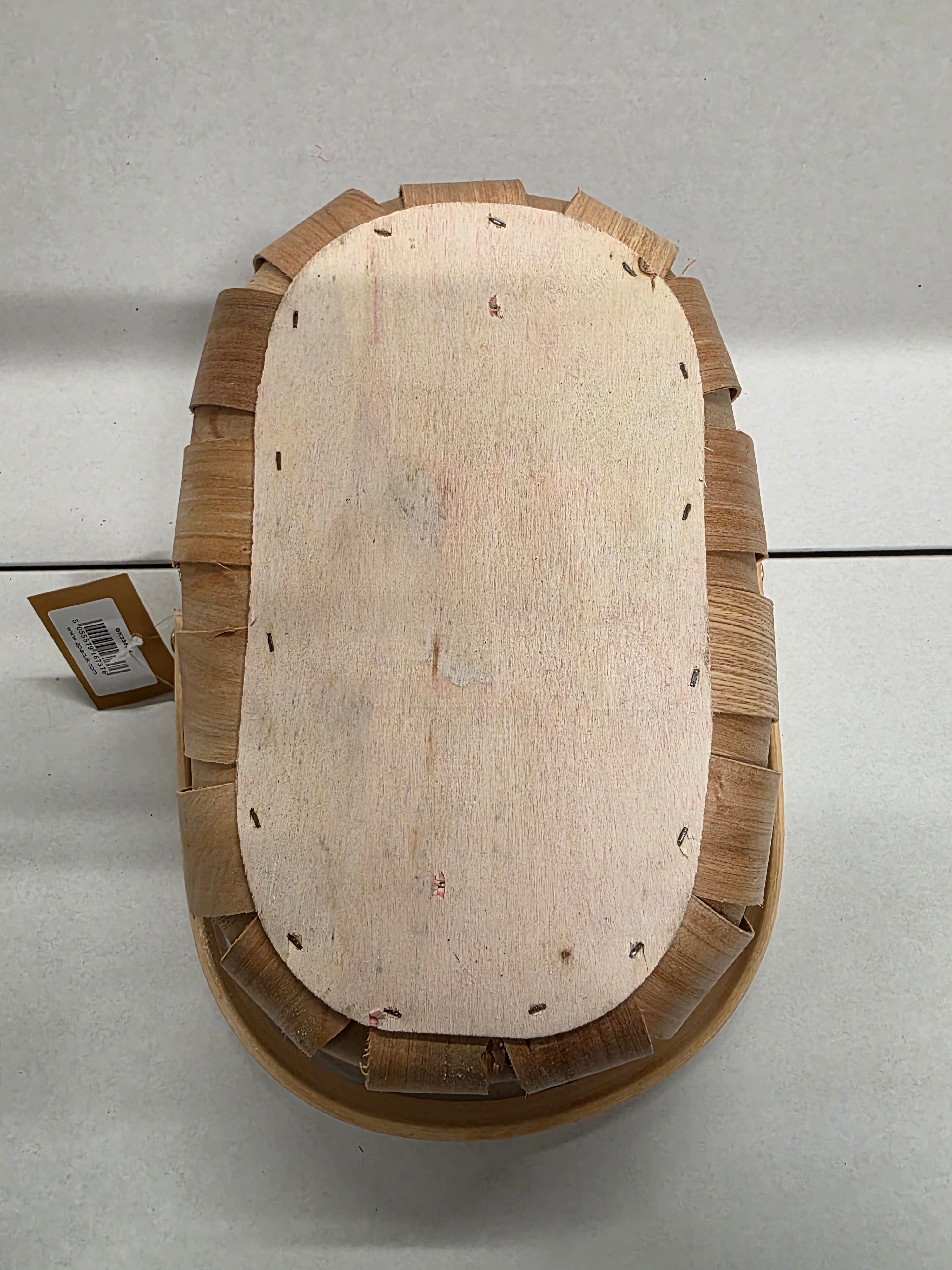 Basket Trug Oval Folding Handle Natural