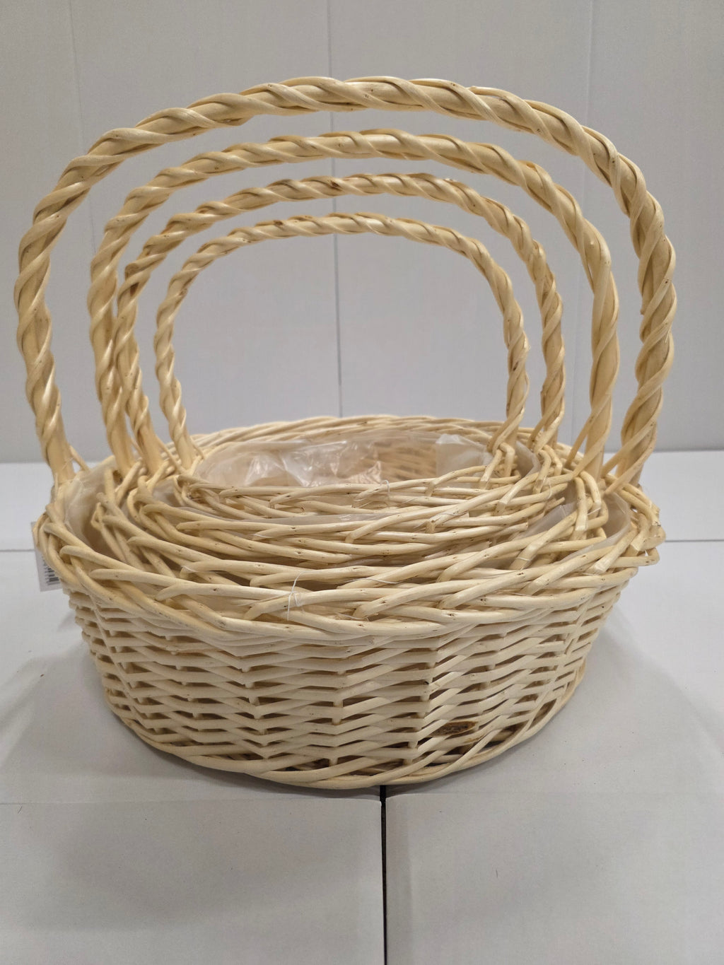 Basket Willow Round Stained Set 4