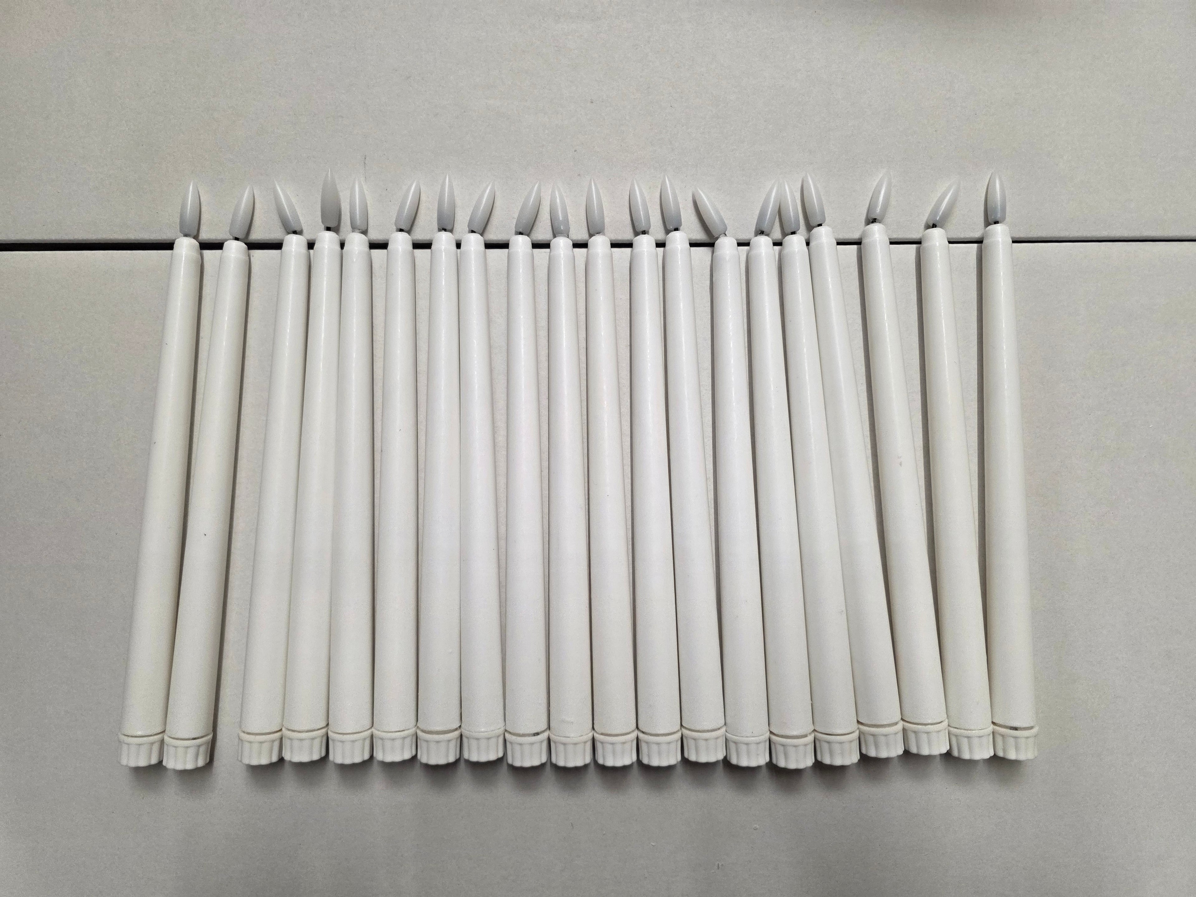 L E D Wax Taper Candle Full Flame (PACK OF 2)