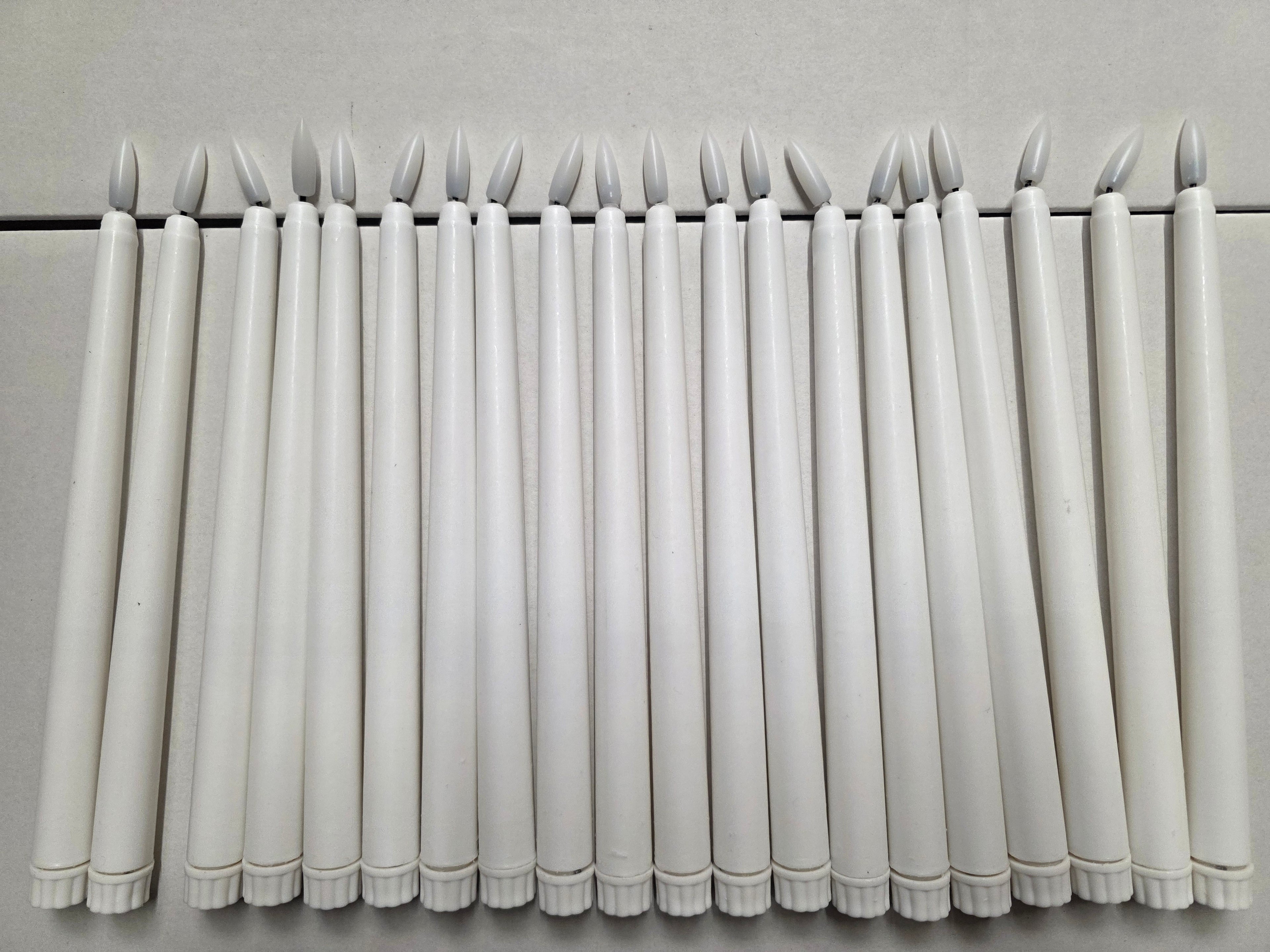 L E D Wax Taper Candle Full Flame (PACK OF 2)