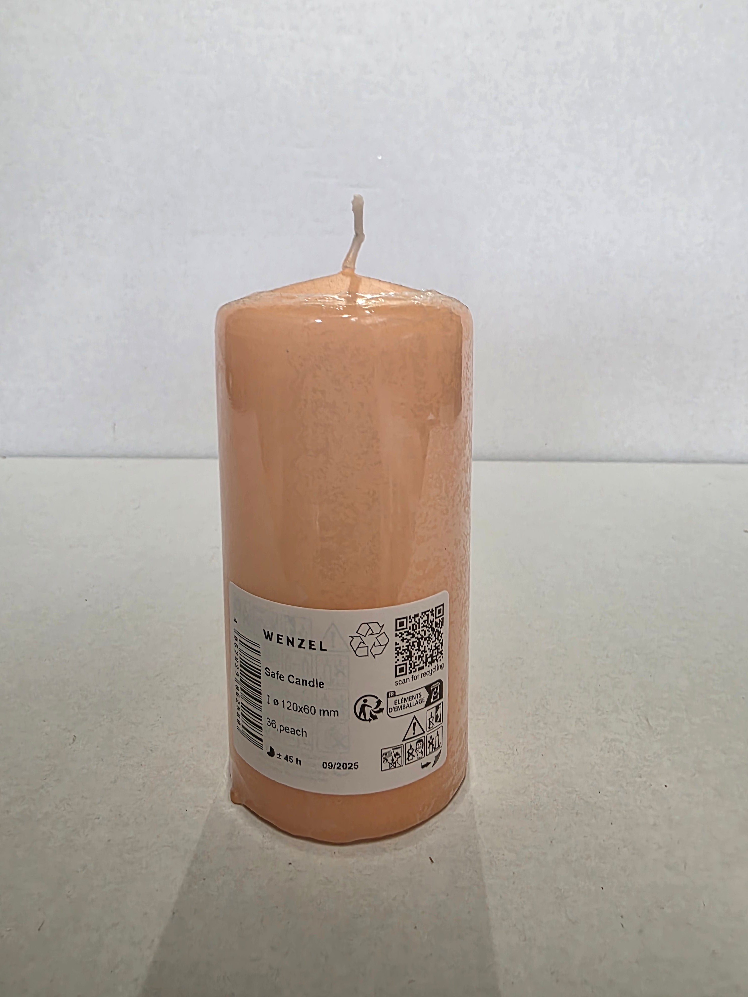 Safe Candle 120x60mm Peach (PACK OF 3)