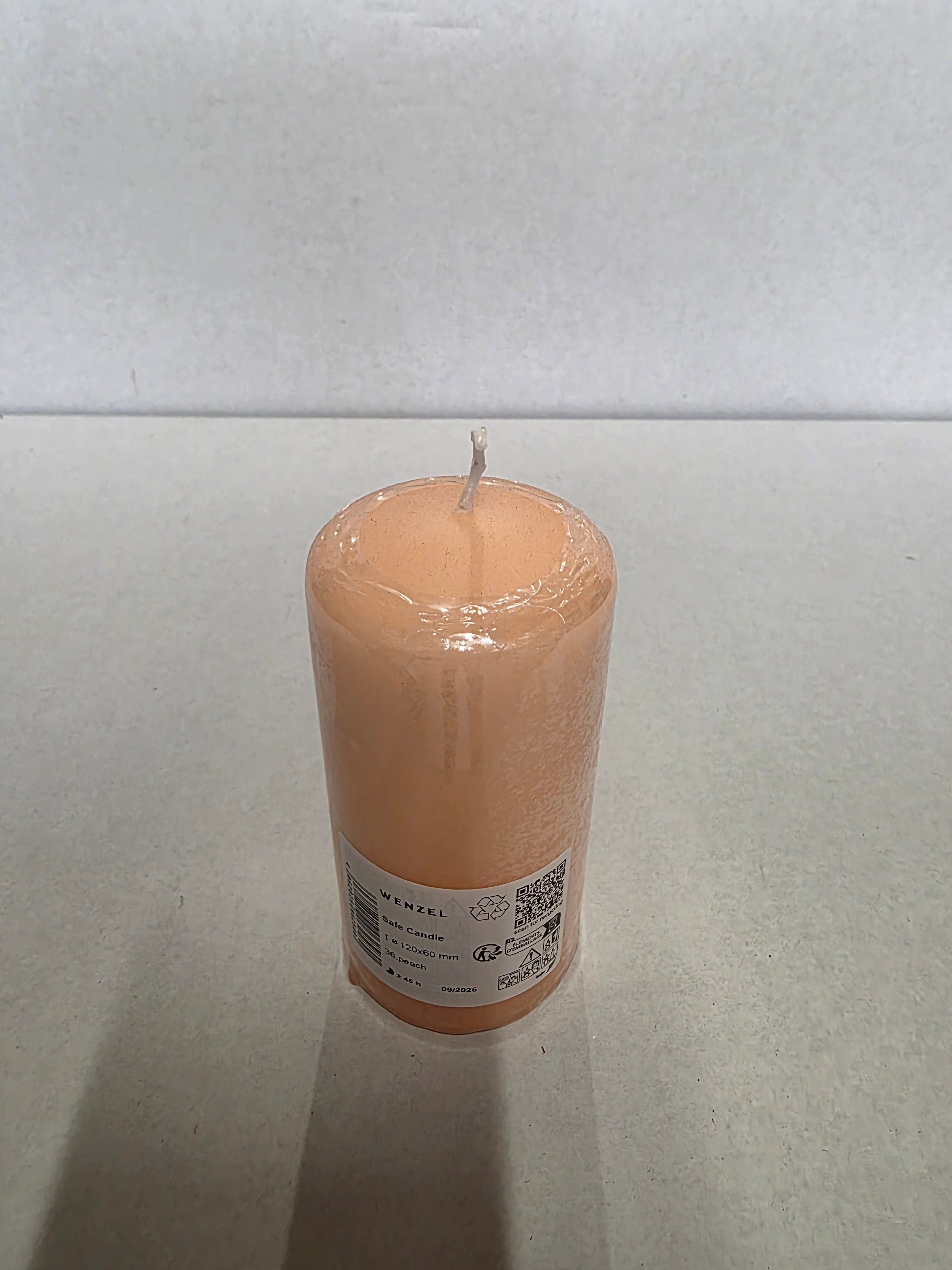 Safe Candle 120x60mm Peach (PACK OF 3)