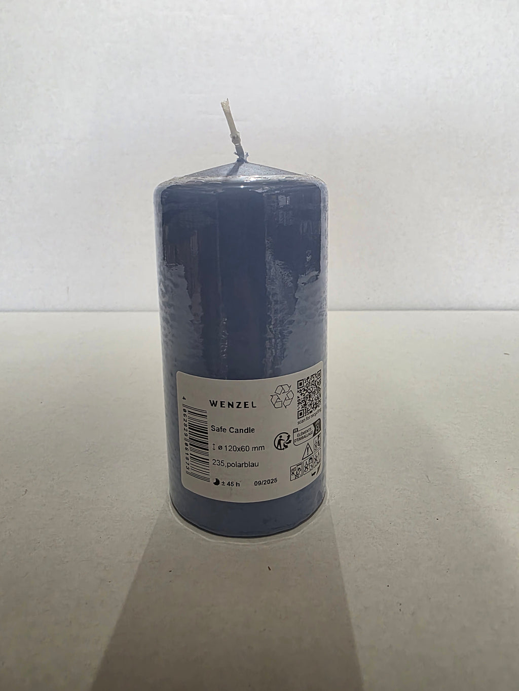 Safe Candle 120x60mm Polar Blue (PACK OF 3)