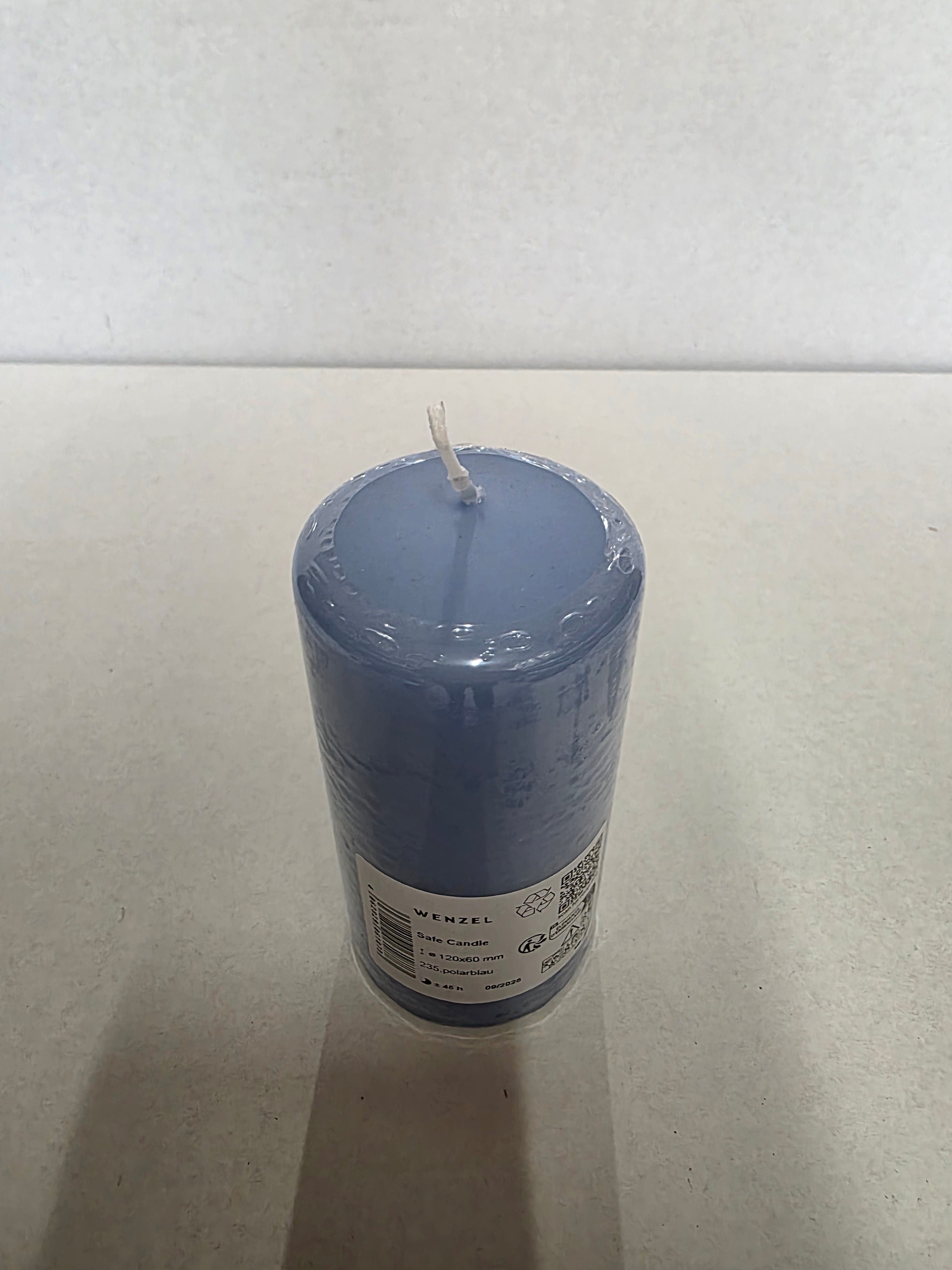 Safe Candle 120x60mm Polar Blue (PACK OF 3)