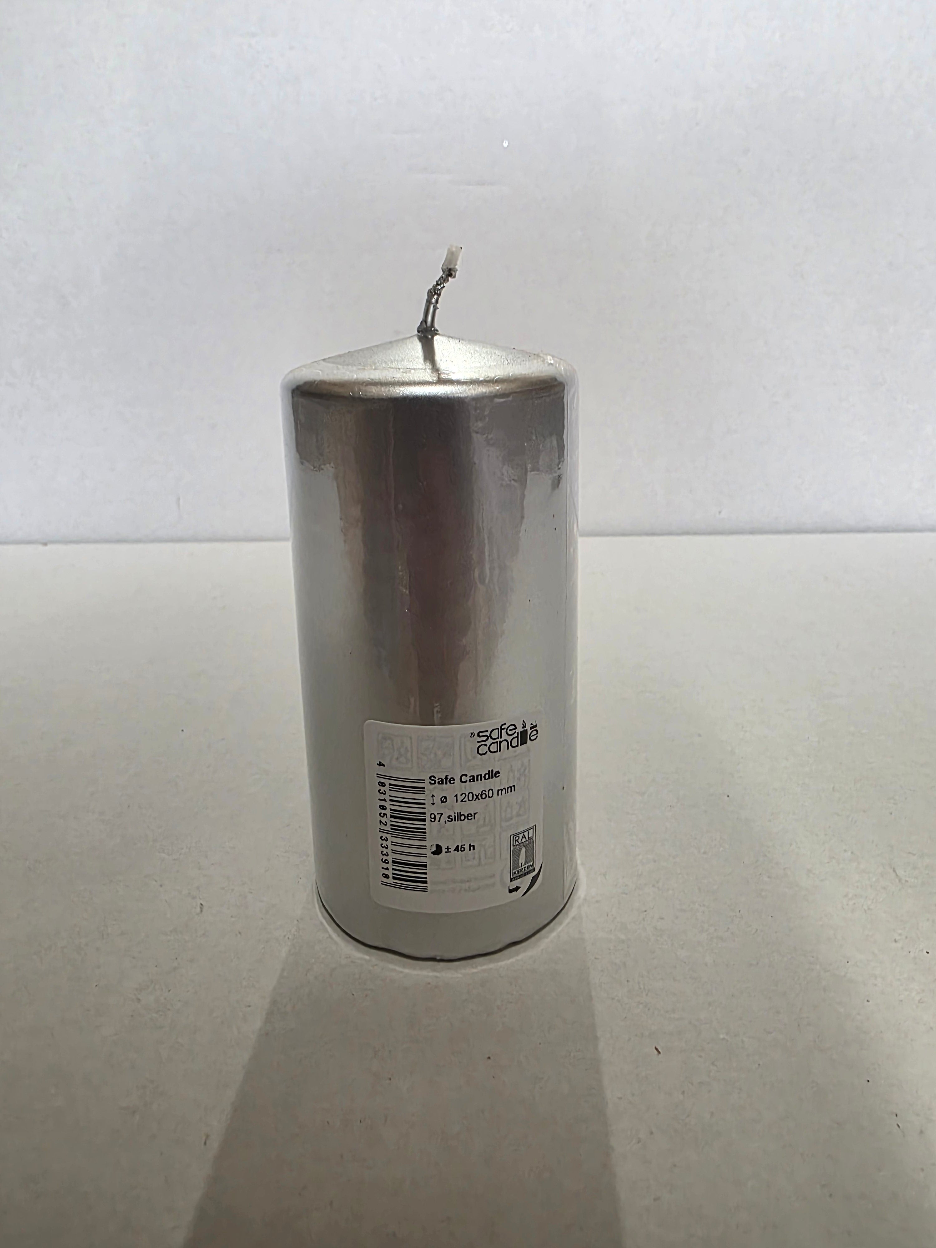 Safe Candle 120x60mm Silver (PACK OF 2)