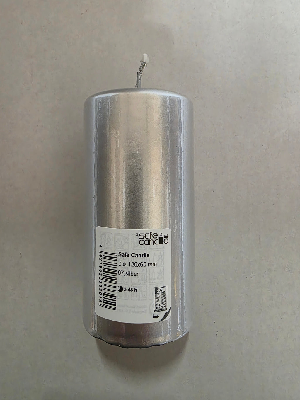 Safe Candle 120x60mm Silver (PACK OF 2)