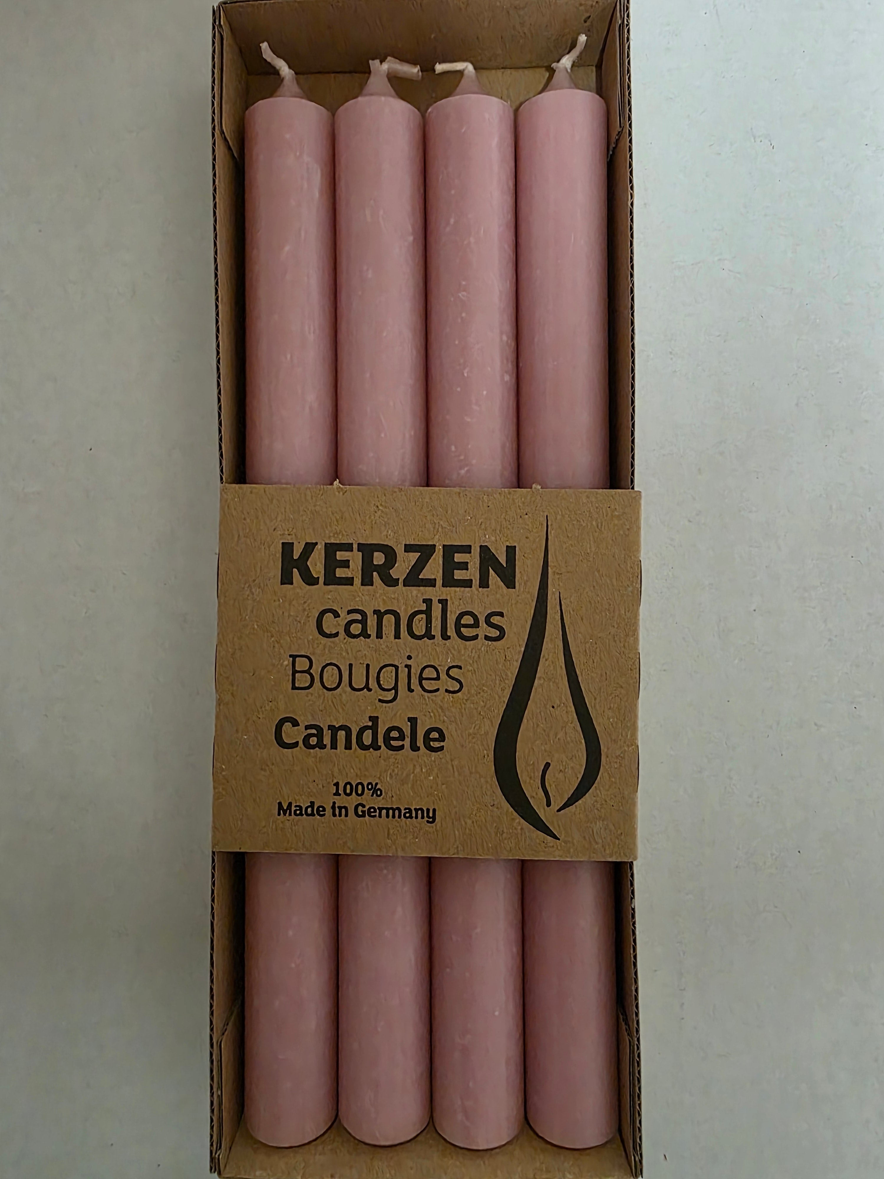 Tapers Rustic 250x22mm Rose X4 (PACK OF 2)