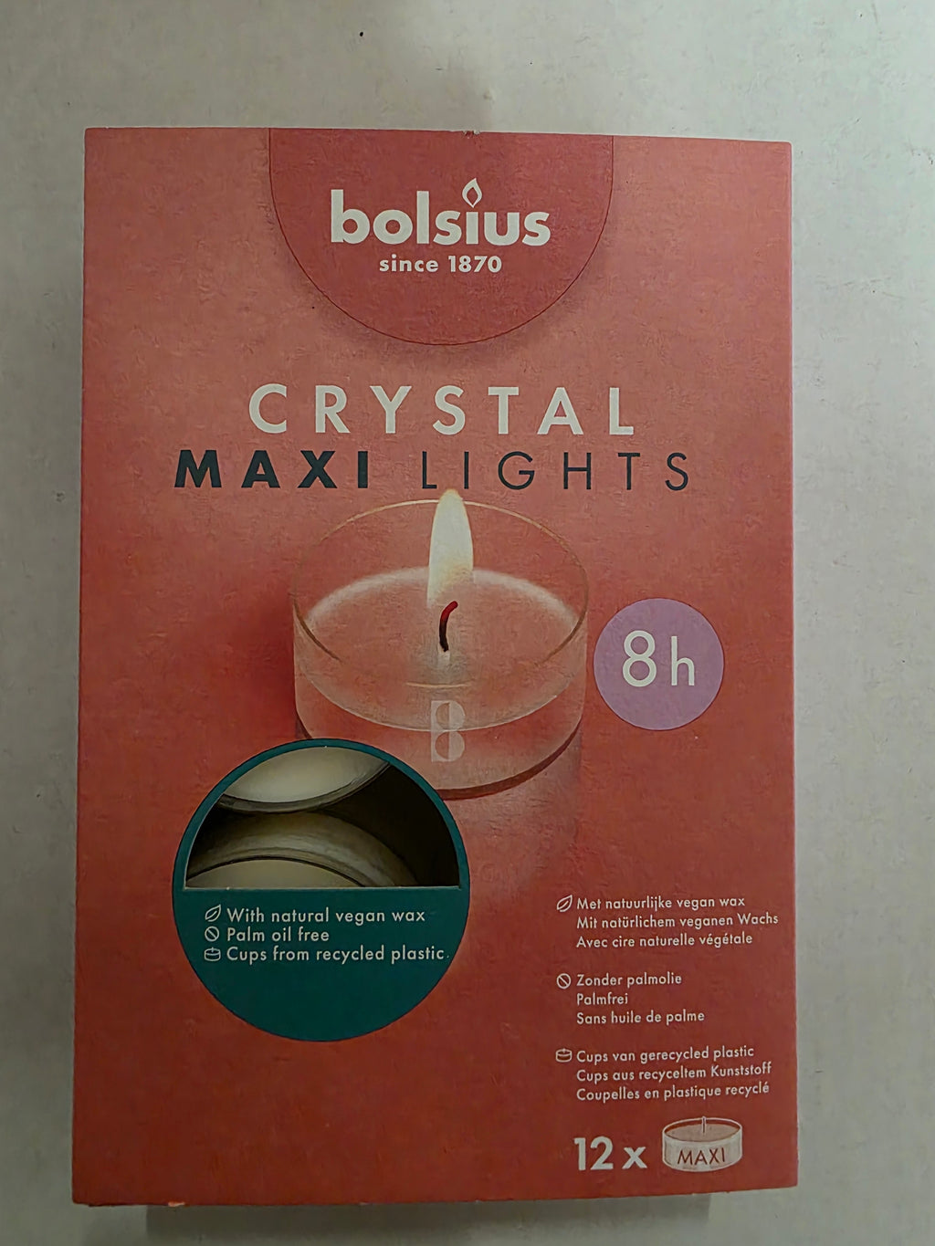 Clear Cup Maxi Tea Lights X12