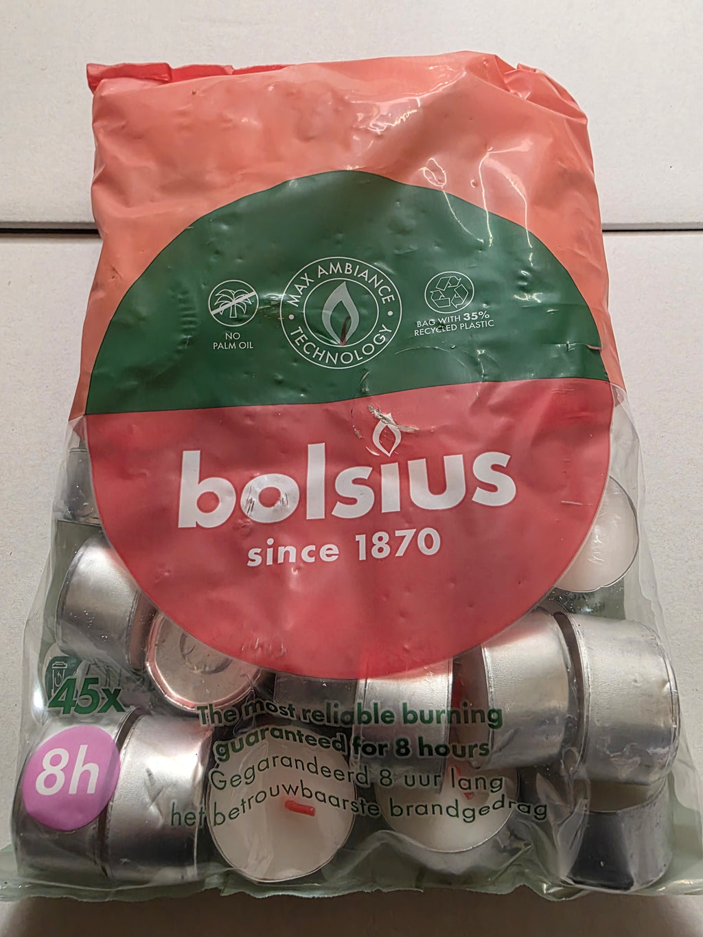 Tea Lights 8 Hr Bag Of 45 Sustainable