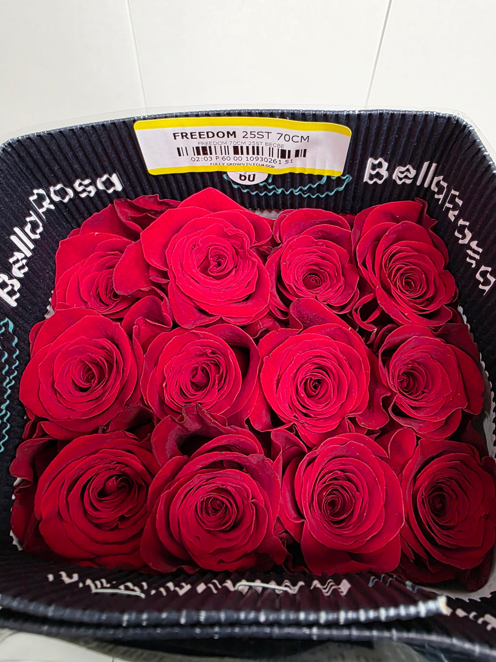 Farm Fresh Rosa Ecuadorian Gr Freedom 70cm (Bunch of 25 stems, Length ,70cm)