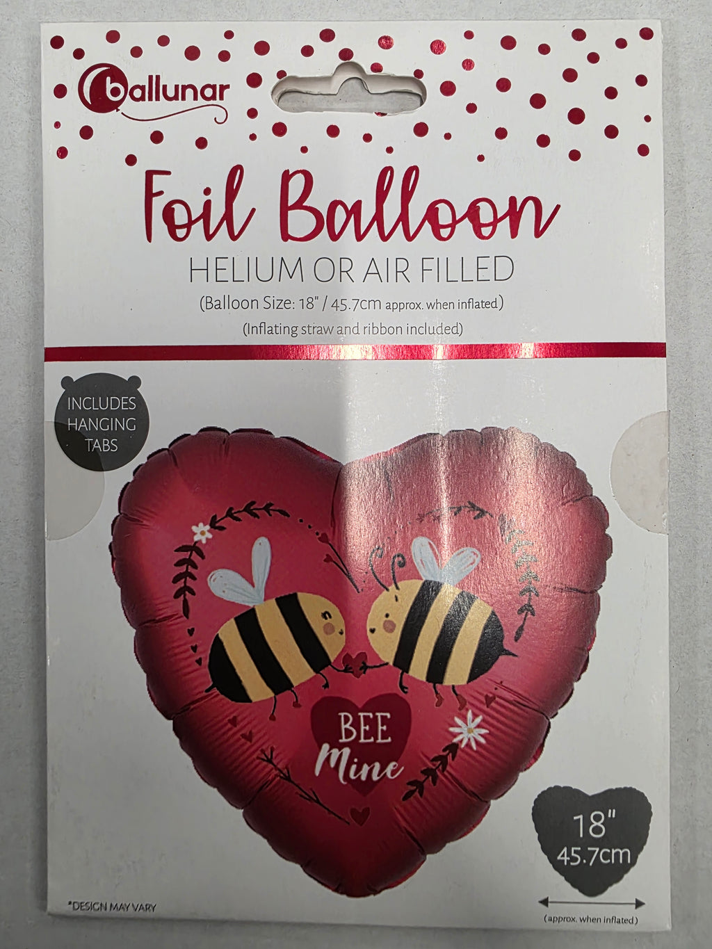 Balloon 18 Inch Bee Mine Heart (PACK OF 4)