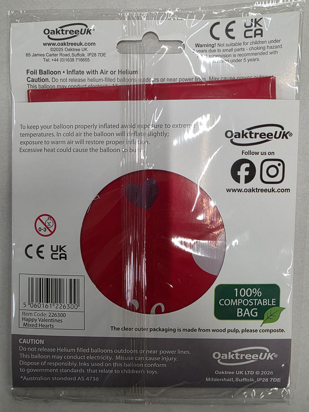 18 Inch Happy Valentines Mixed Hearts (PACK OF 5)