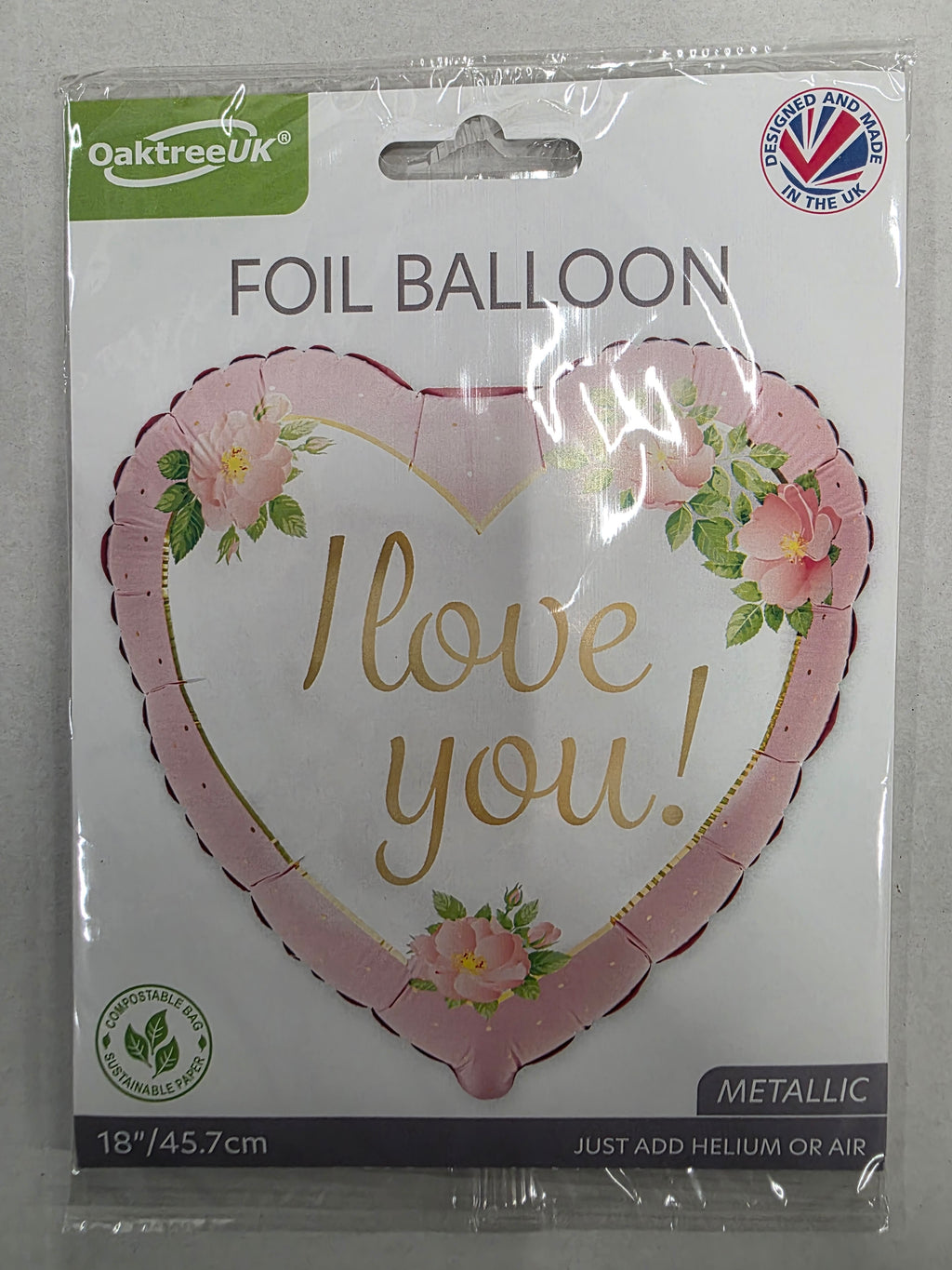 Balloon 18 Inch I Love You Blossom Pink (PACK OF 5)