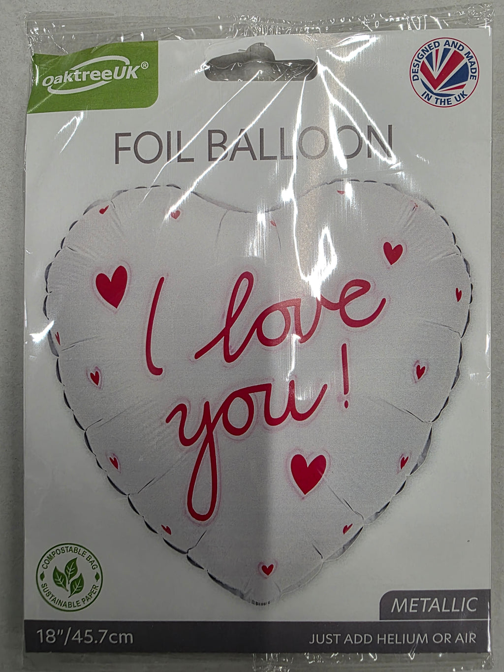 Balloon 18 Inch I Love You Script White (PACK OF 5)