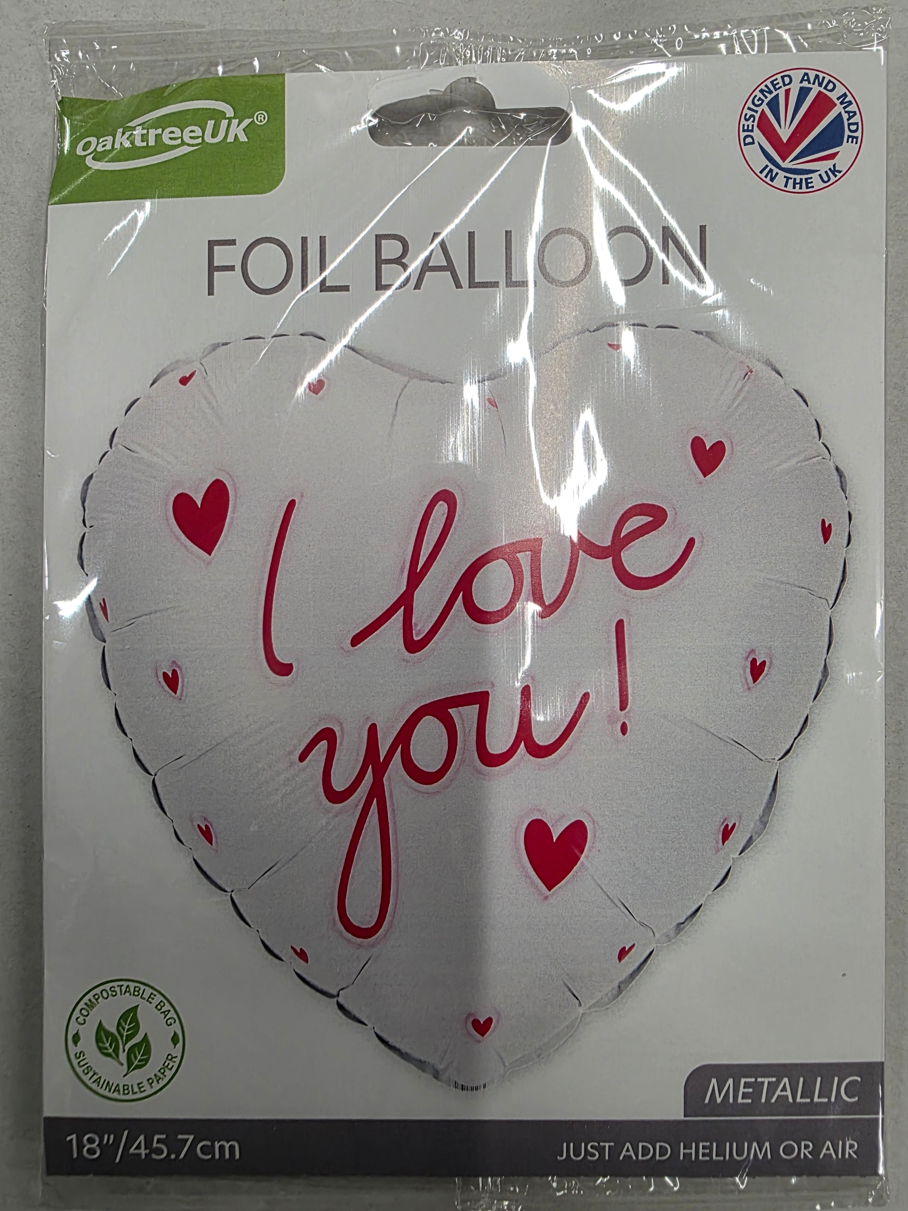 Balloon 18 Inch I Love You Script White (PACK OF 5)