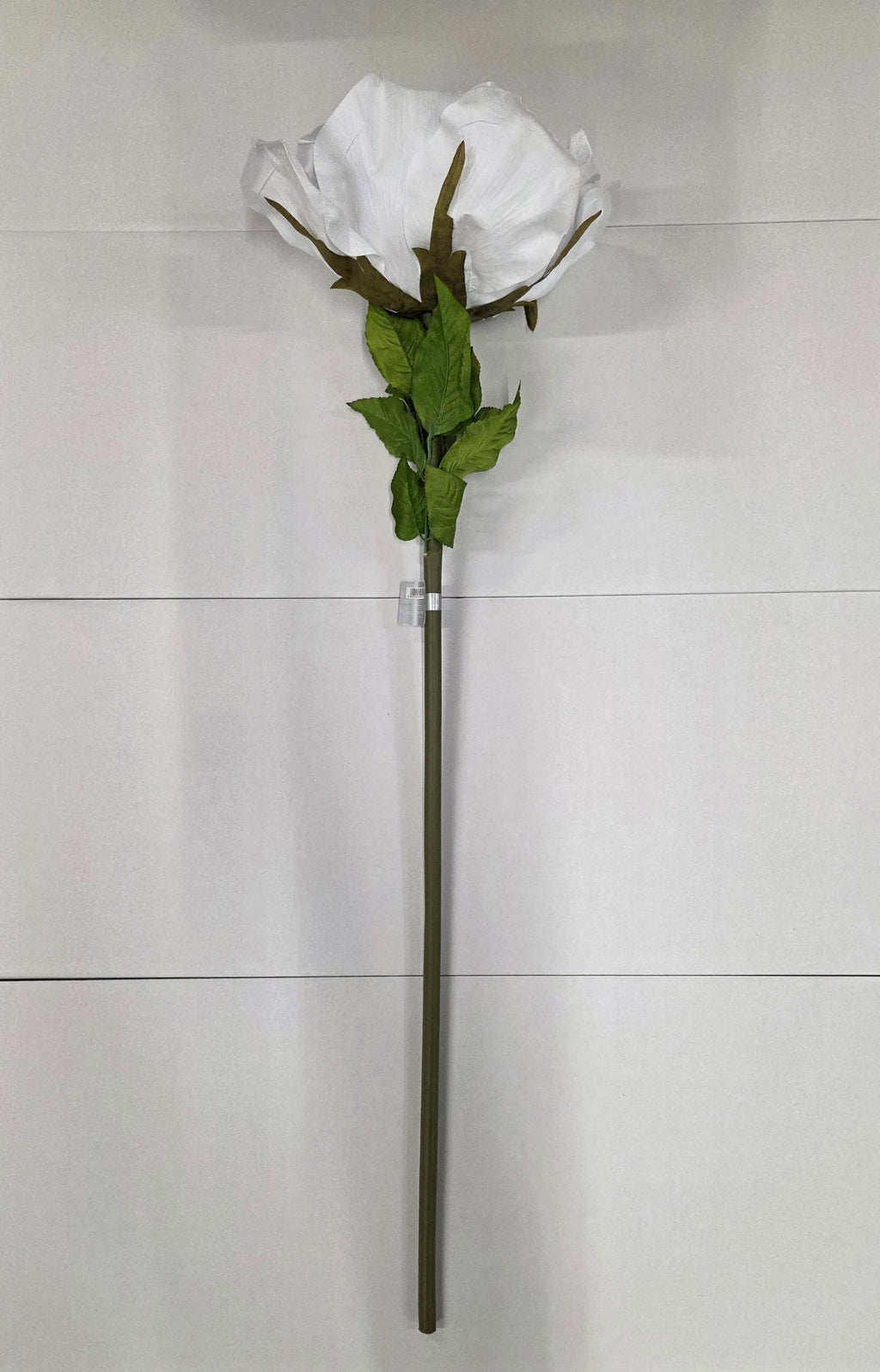 Artificial Giant Rose Velvet Silver 116cm