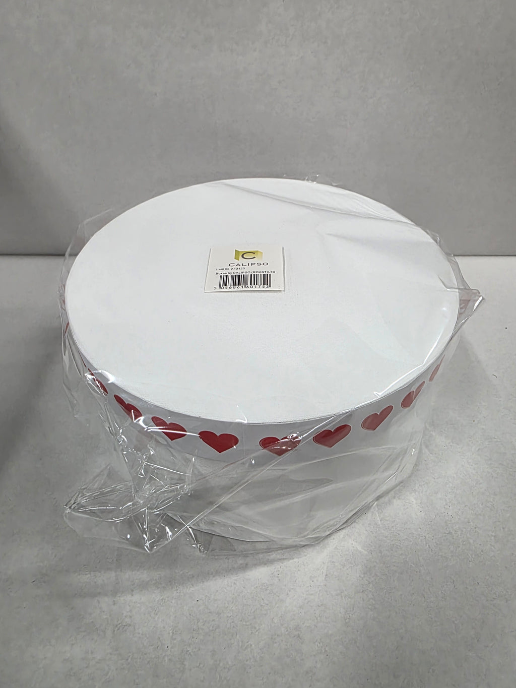 Hat Box 2 Set White Red Hearts
