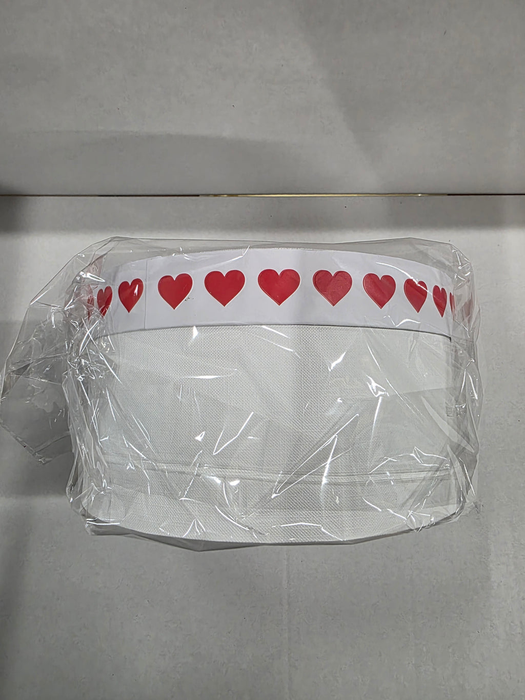 Hat Box 2 Set White Red Hearts