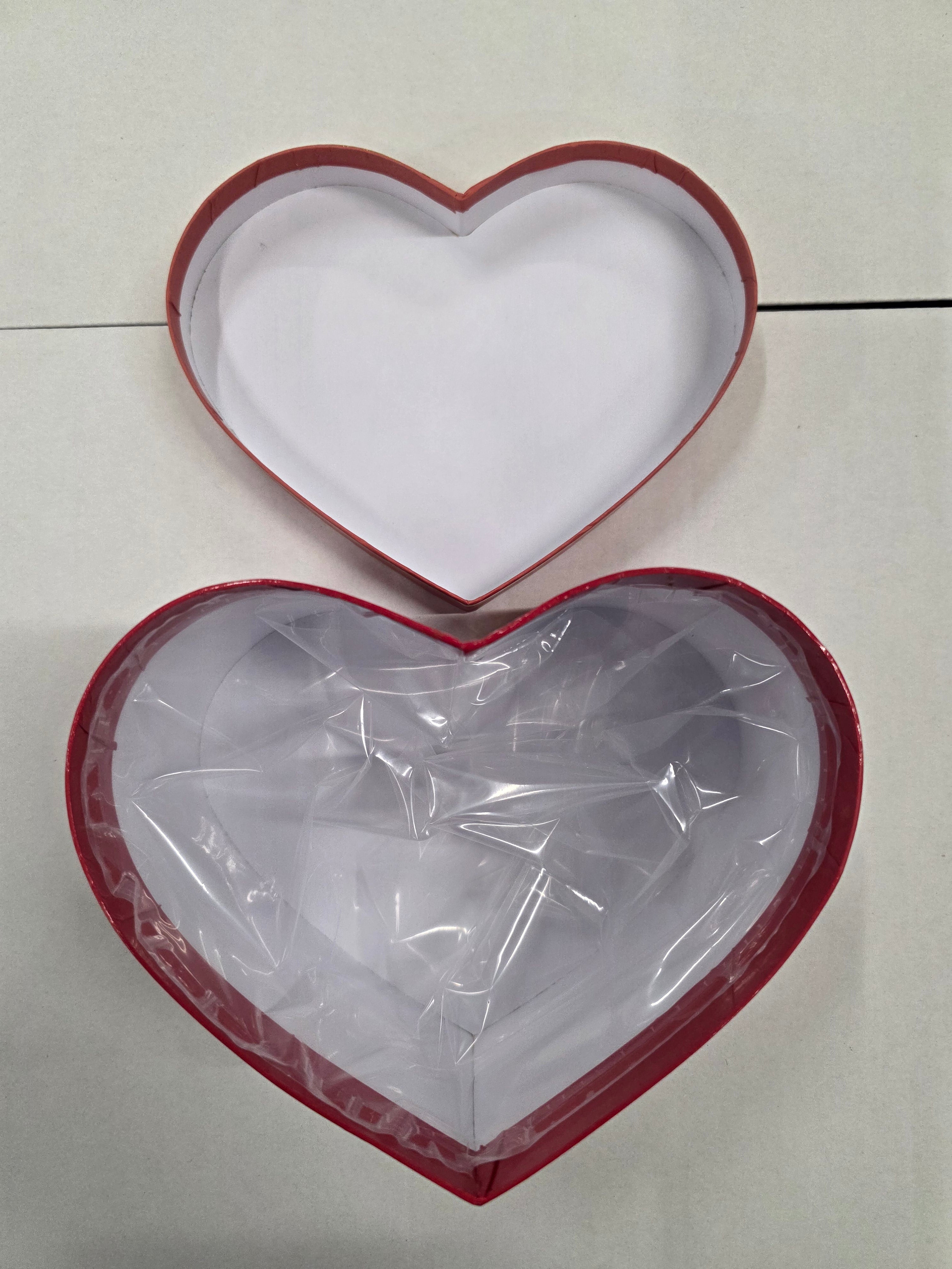 Hat Box Red Gold Heart 19x15x10cm (PACK OF 2)