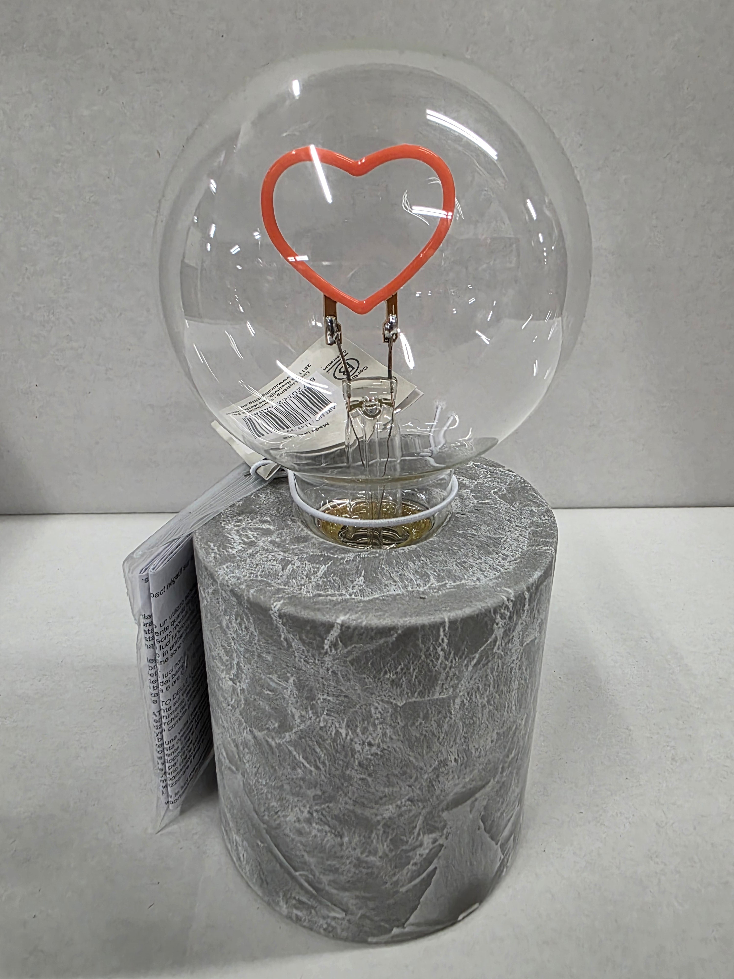 Lamp Heart Pink Battery Operated Timer