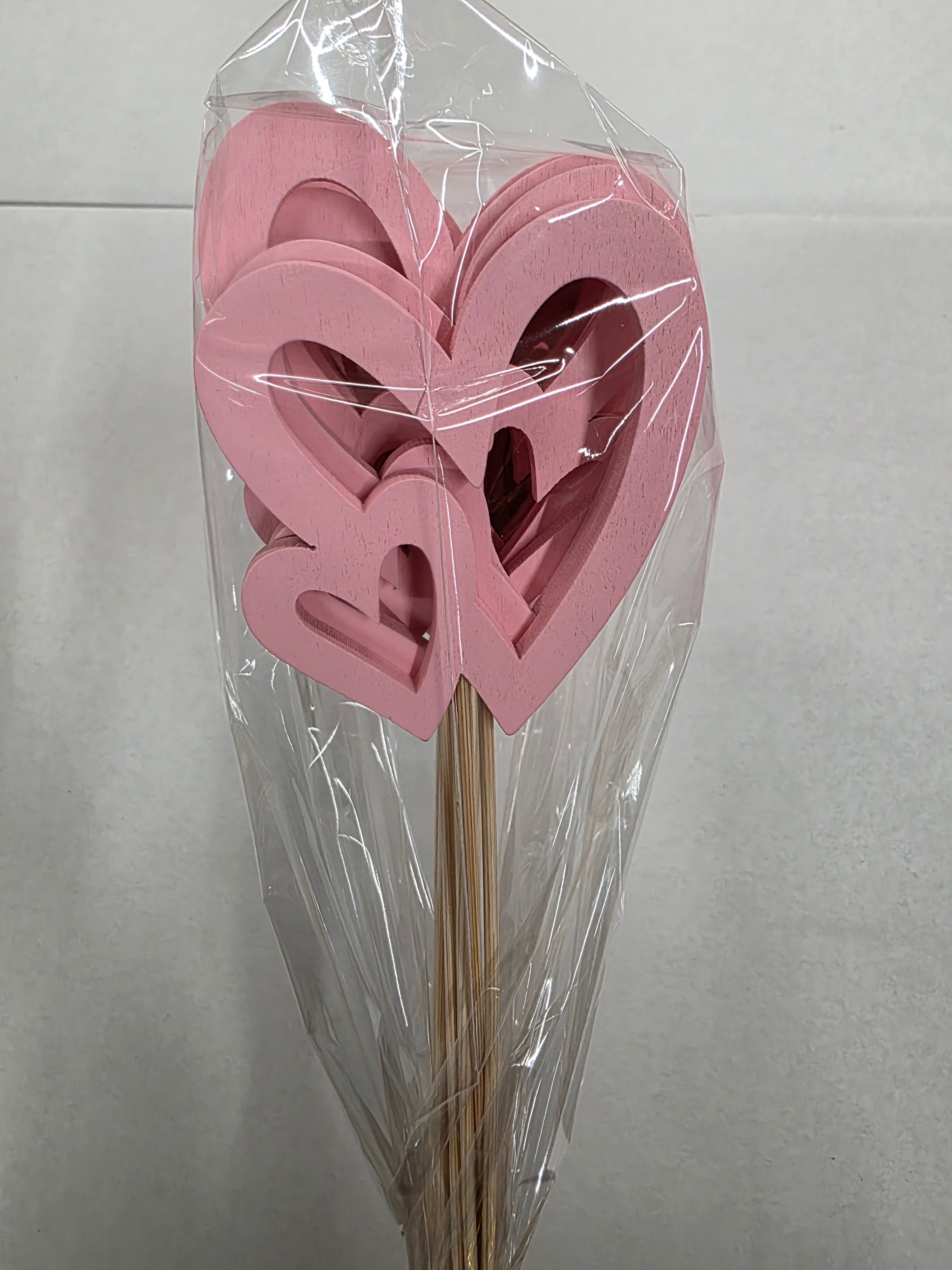 Pick Double Heart Pink 7x5x57.5cm