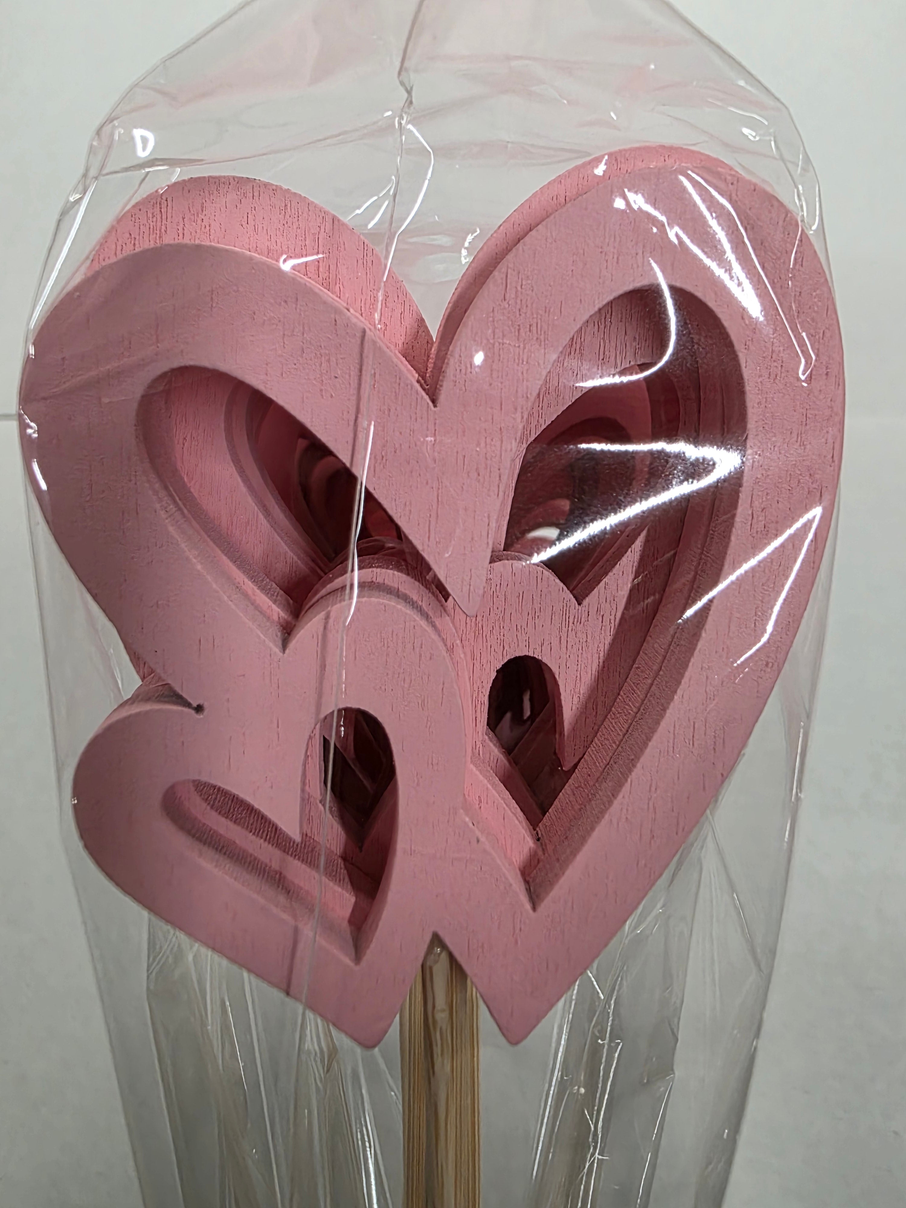 Pick Double Heart Pink 7x5x57.5cm