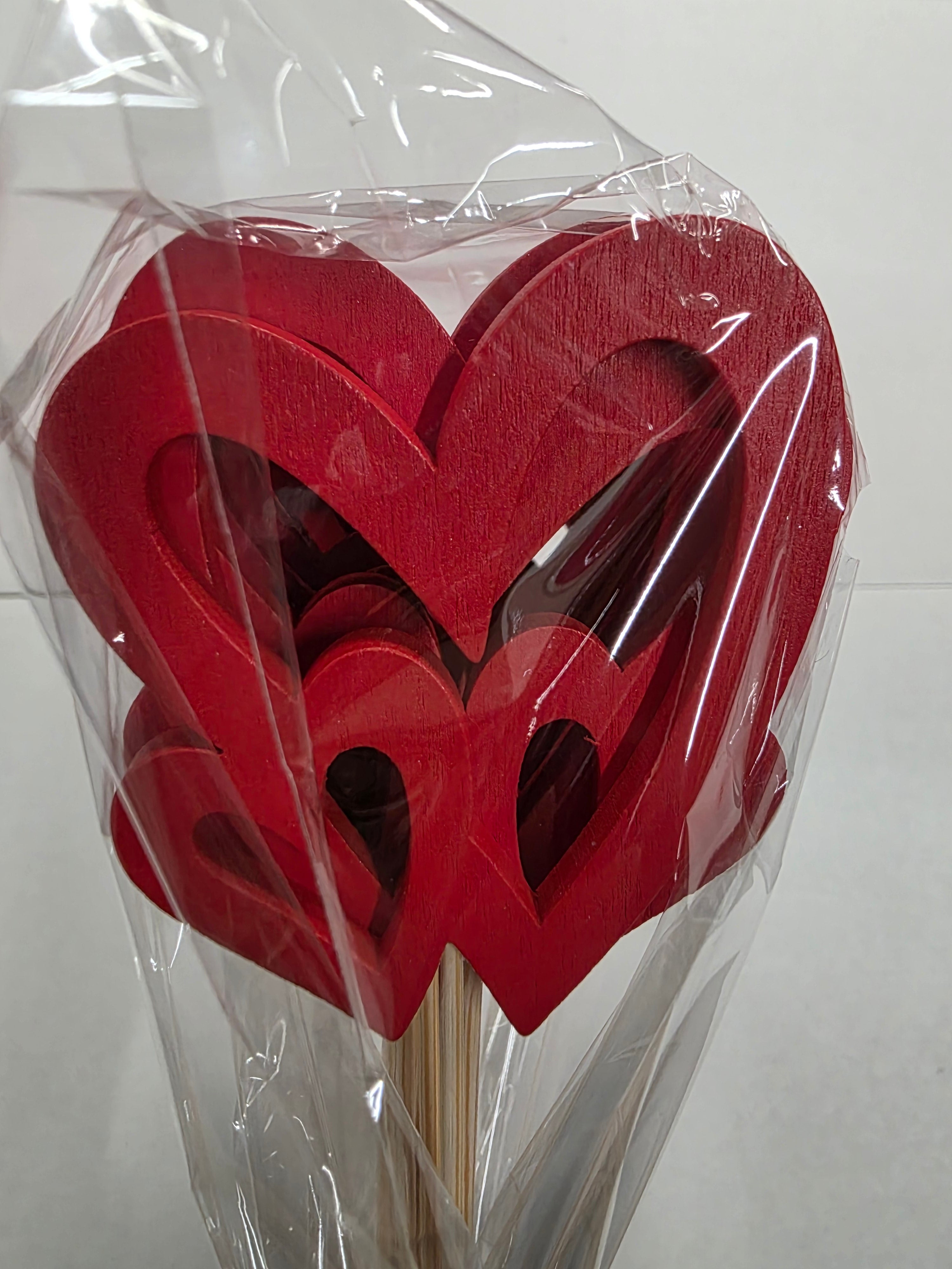 Pick Double Heart Red 7x5x57.5cm