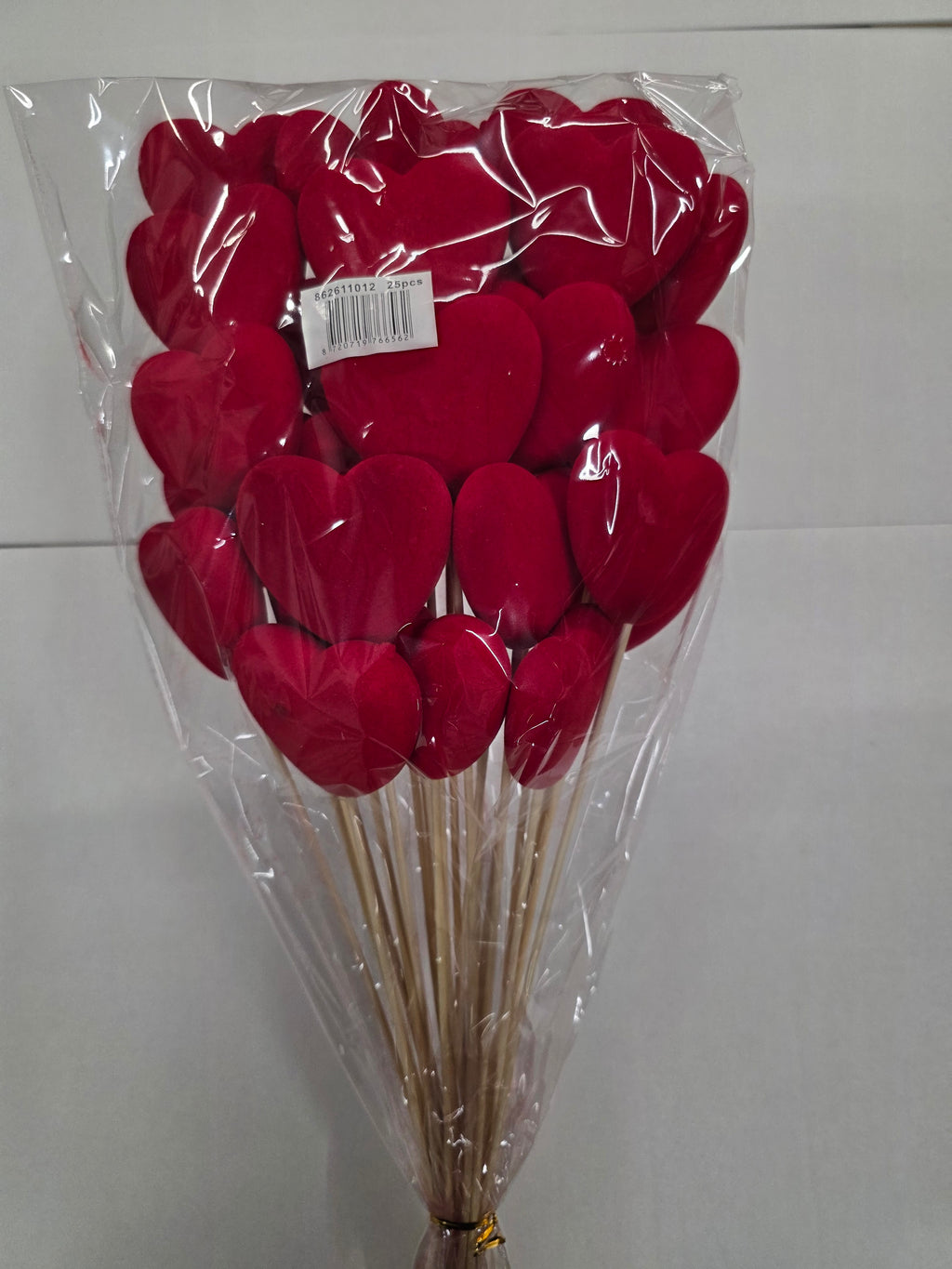 Pick Heart Flocked Red 6.5x2x56.5cm