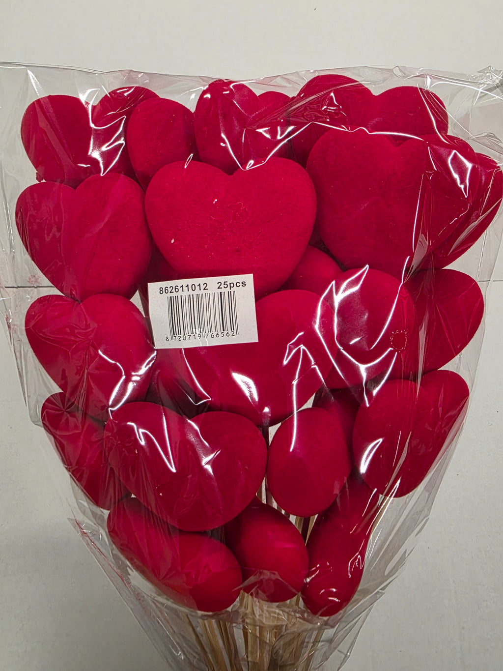 Pick Heart Flocked Red 6.5x2x56.5cm