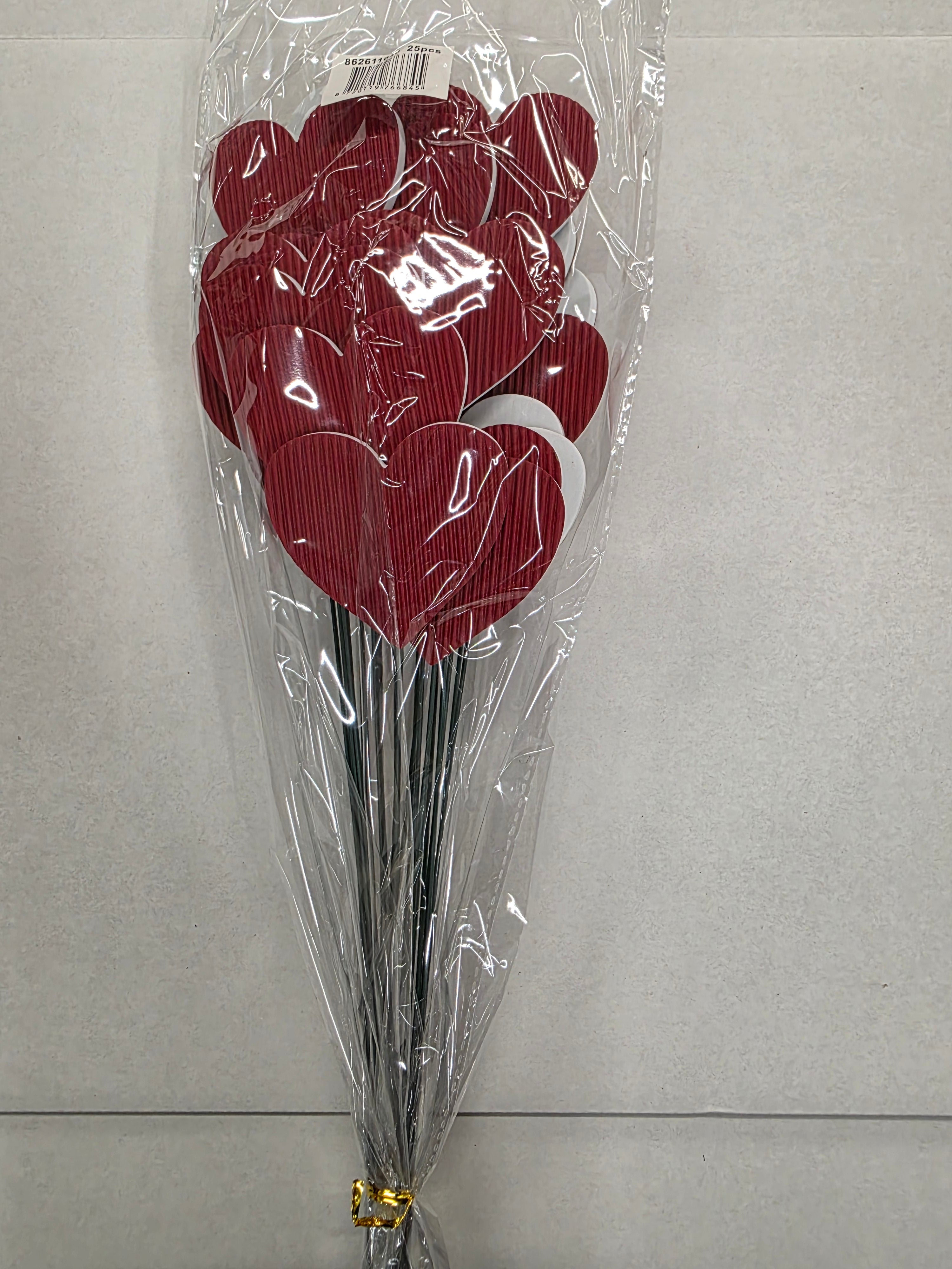 Pick Heart Stripe Red 7x5x57cm