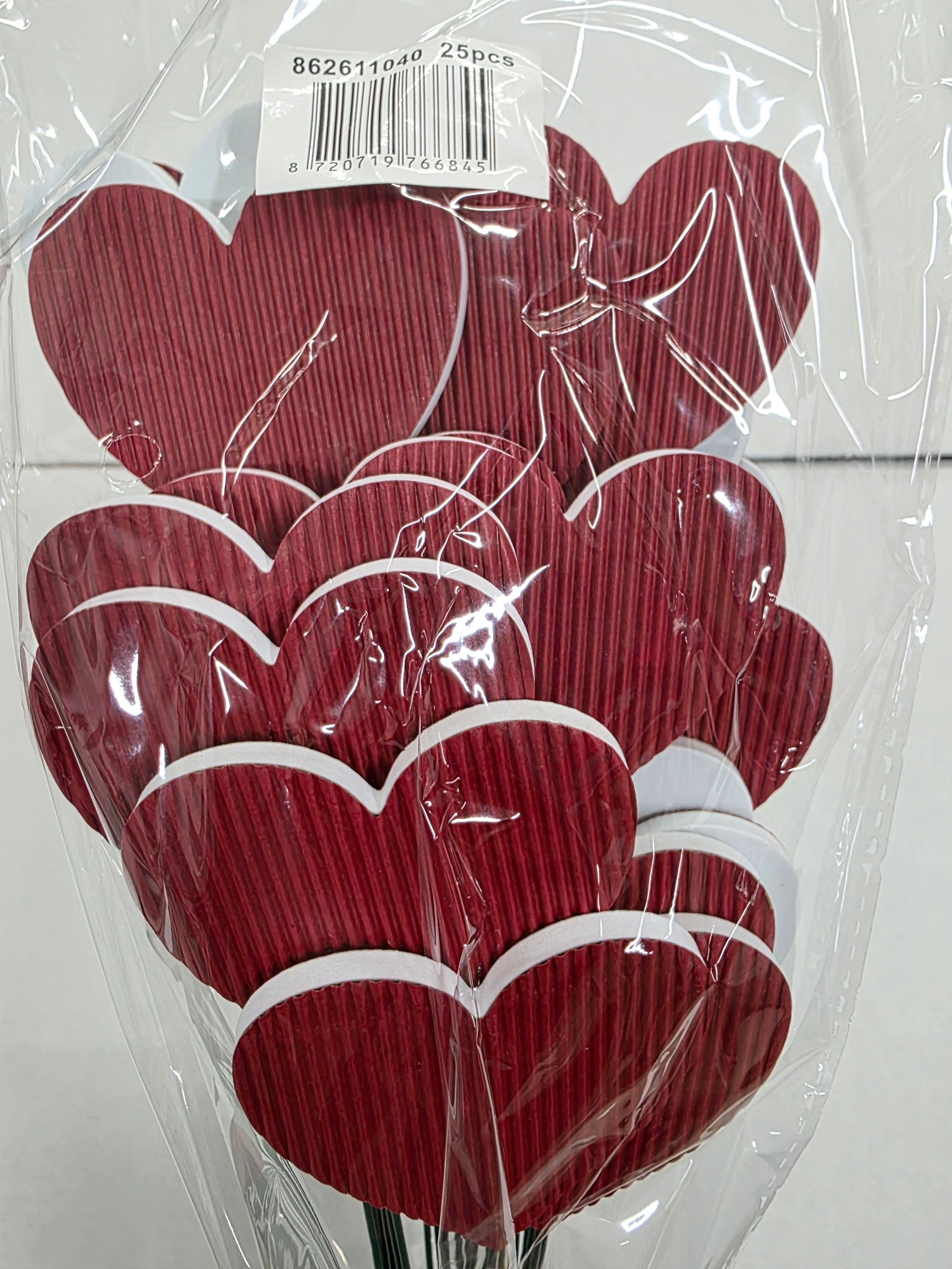 Pick Heart Stripe Red 7x5x57cm
