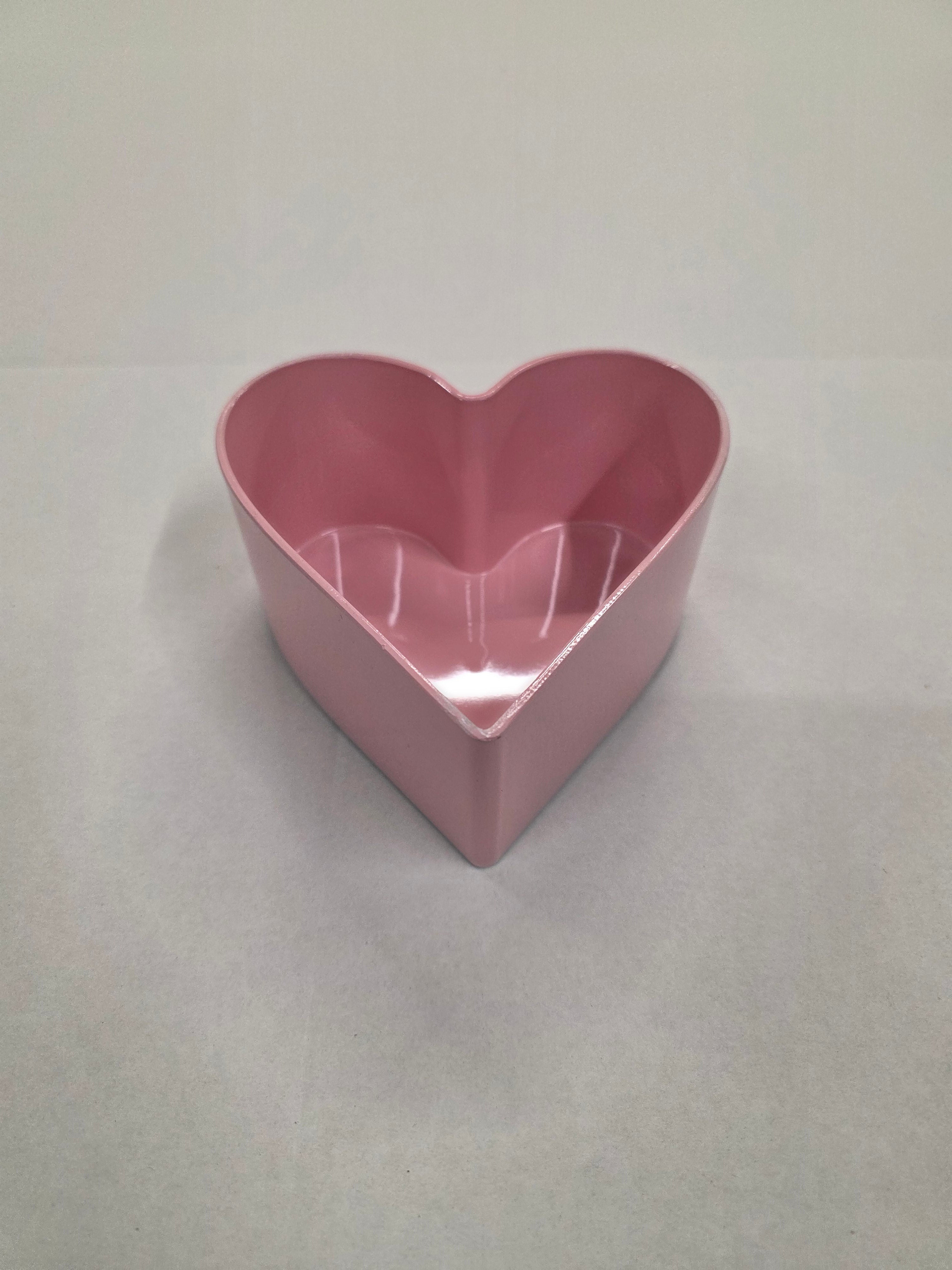 Plastic Bowl Heart Melam Pink 15cm (pack of 2)