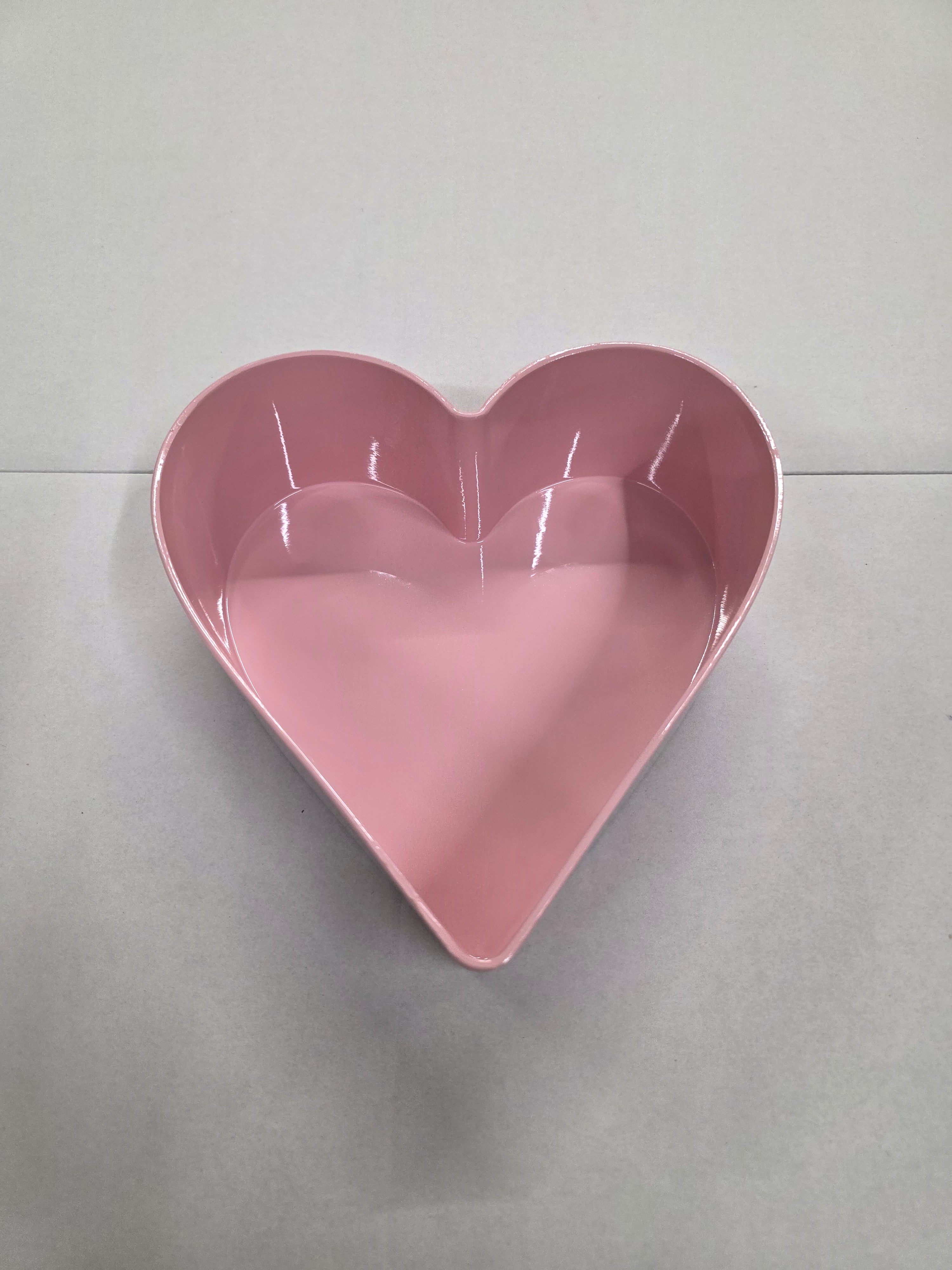 Plastic Bowl Heart Melam Pink 22cm (PACK OF 2)