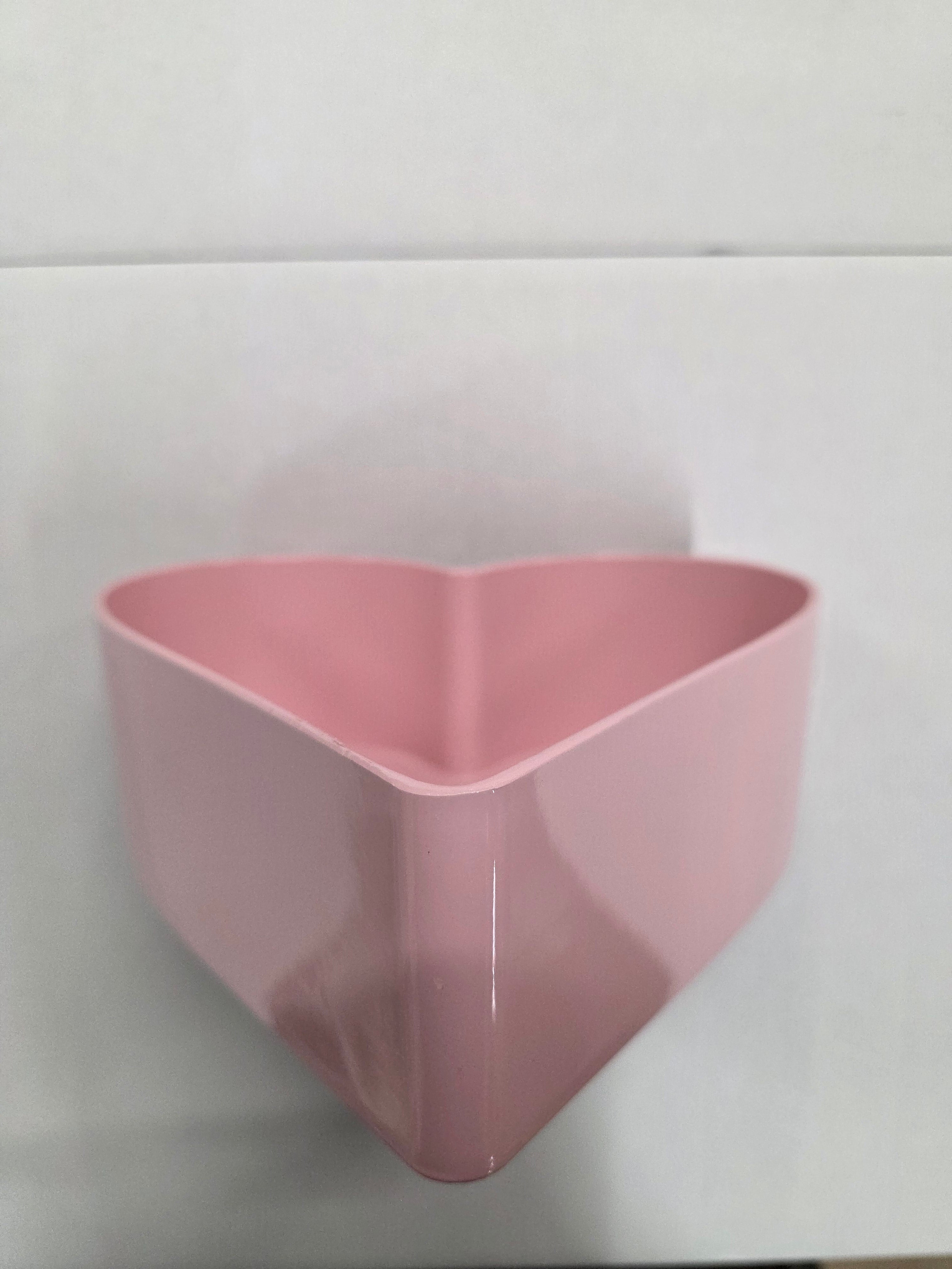 Plastic Bowl Heart Melam Pink 22cm (PACK OF 2)