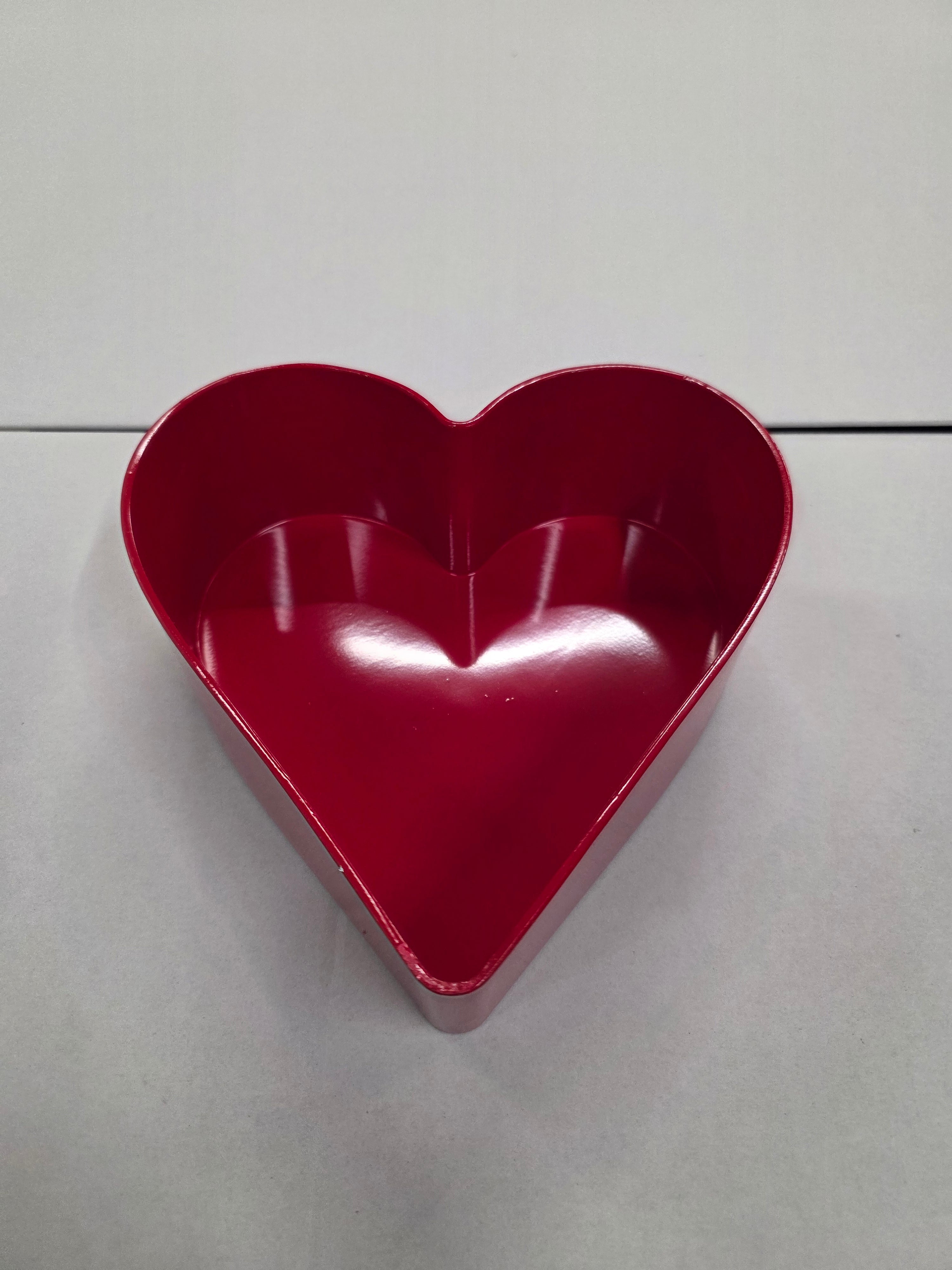 Plastic Bowl Heart Melam Red 22cm