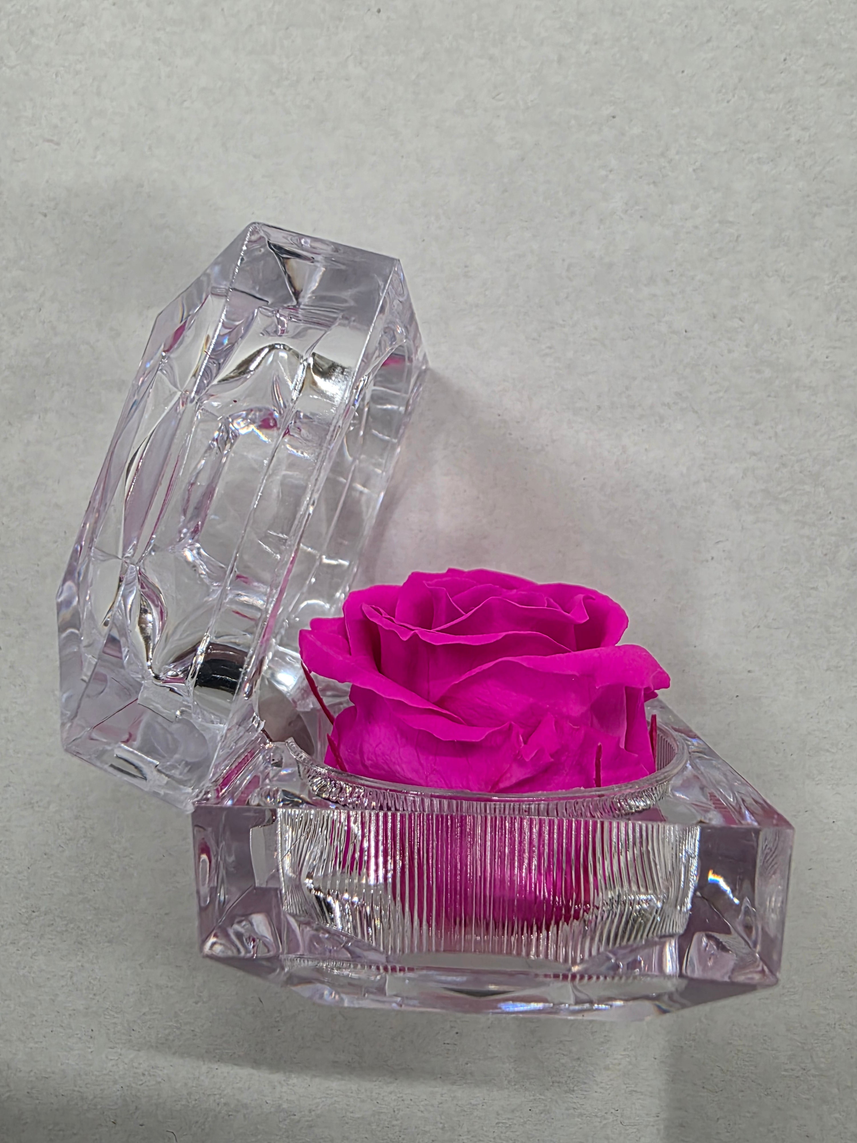 Artificial Preserved Rosa Jewel Box Pink 07
