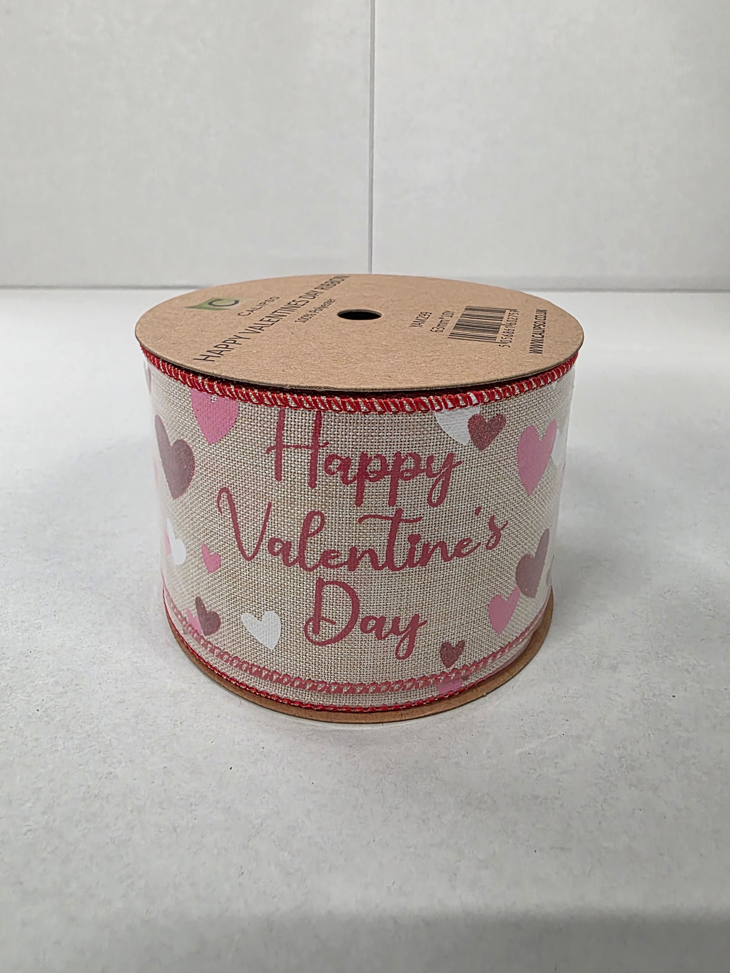 Ribbon Happy Valentines 63mm X10yards