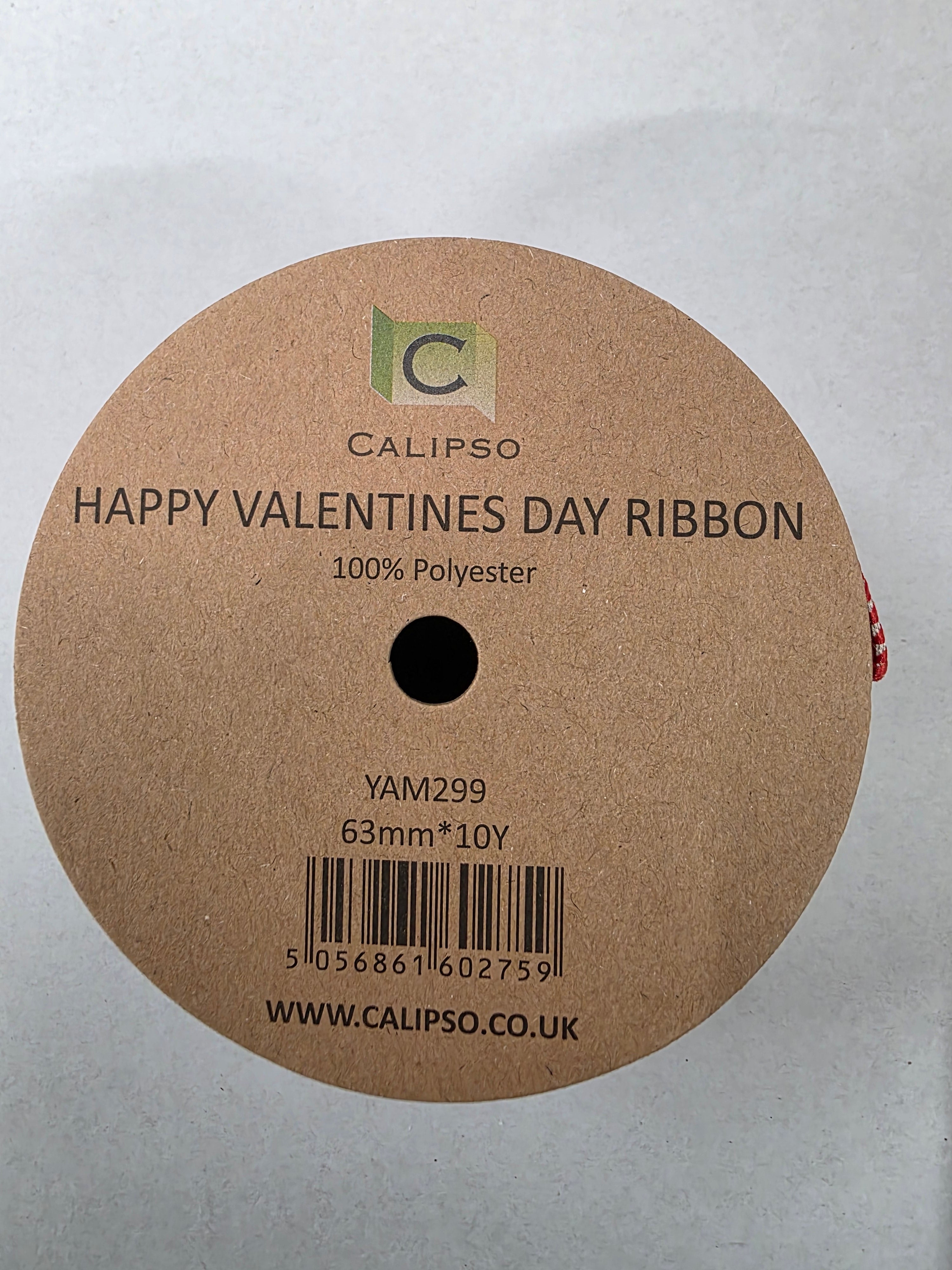 Ribbon Happy Valentines 63mm X10yards