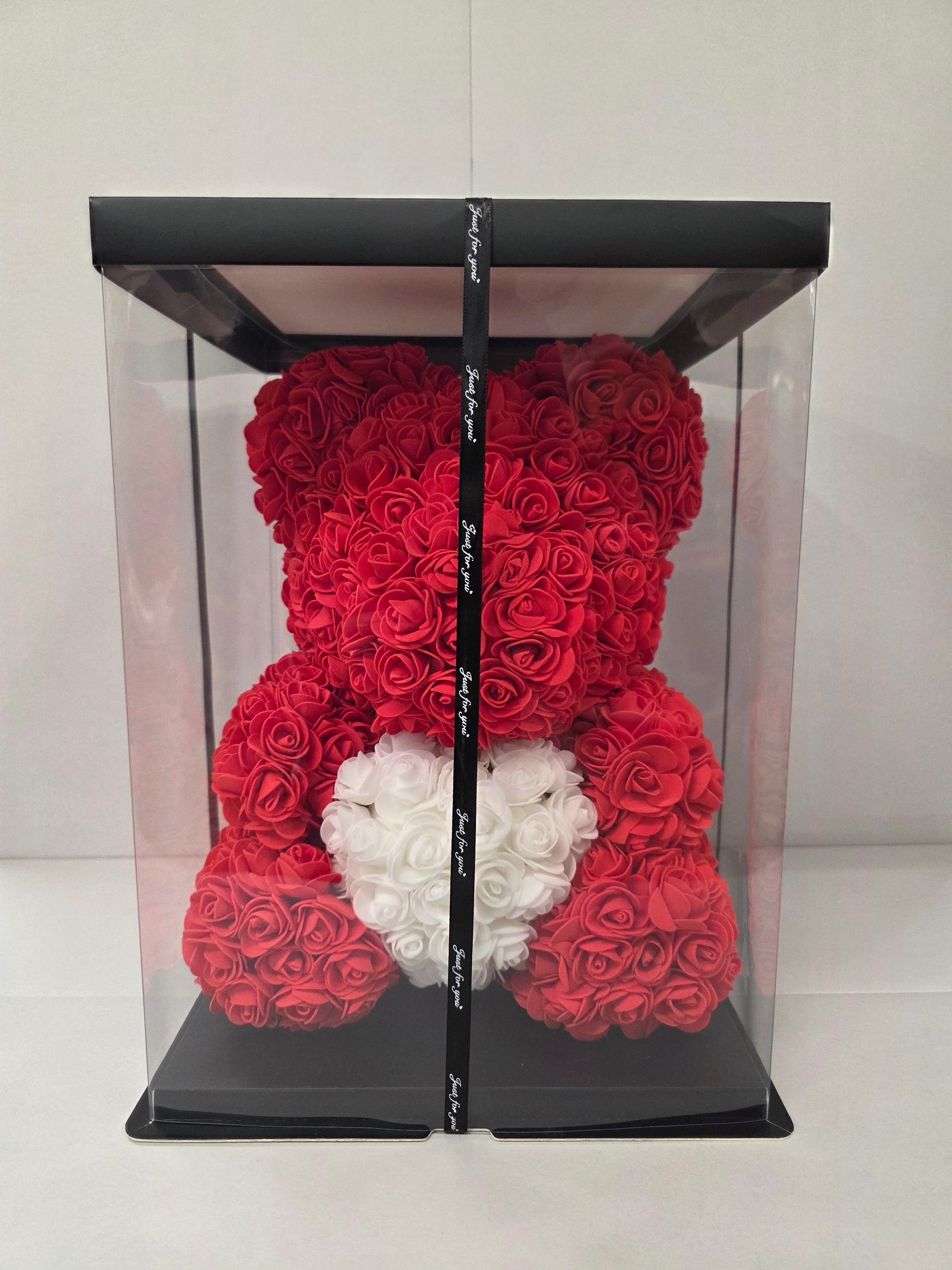 Rose Teddy Red White Heart
