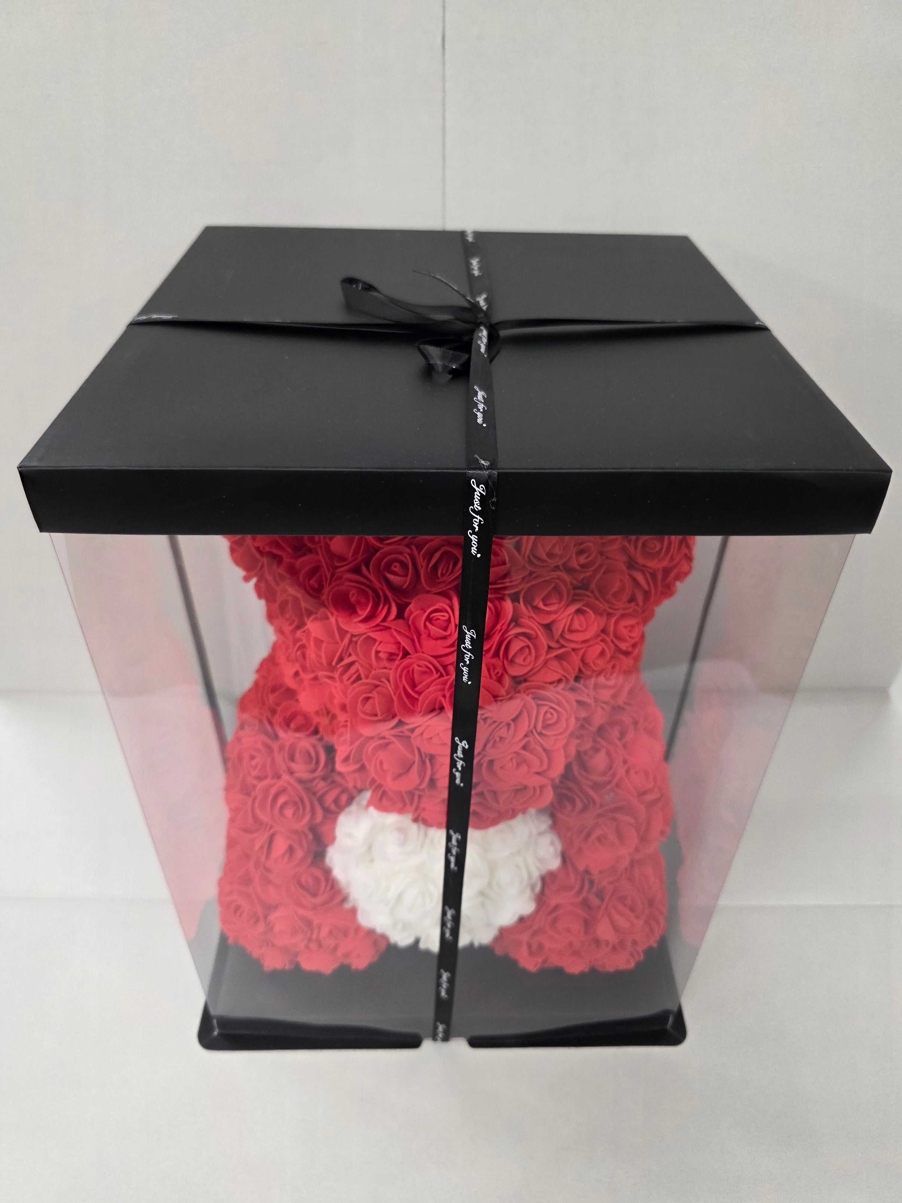 Rose Teddy Red White Heart