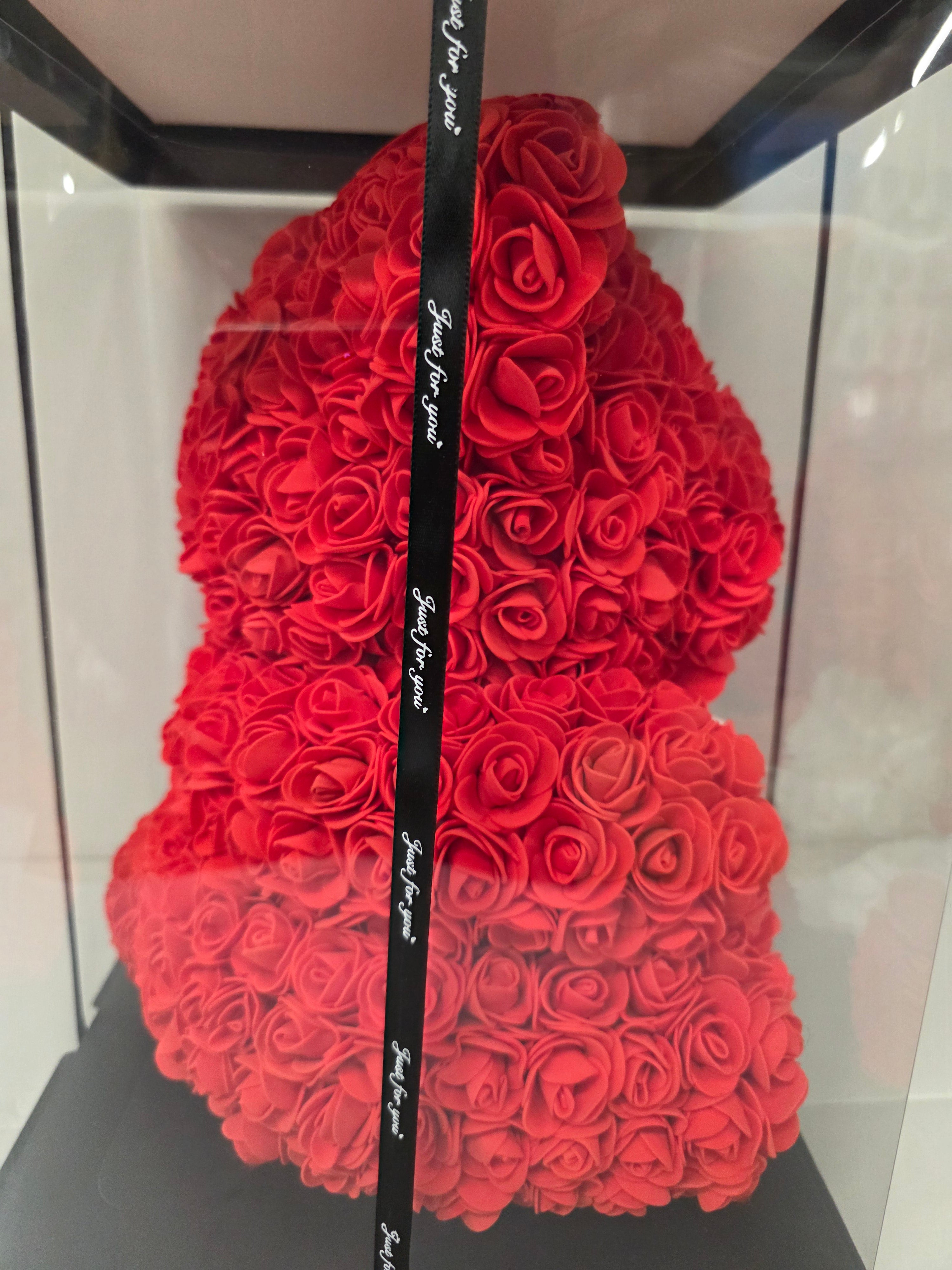 Rose Teddy Red White Heart